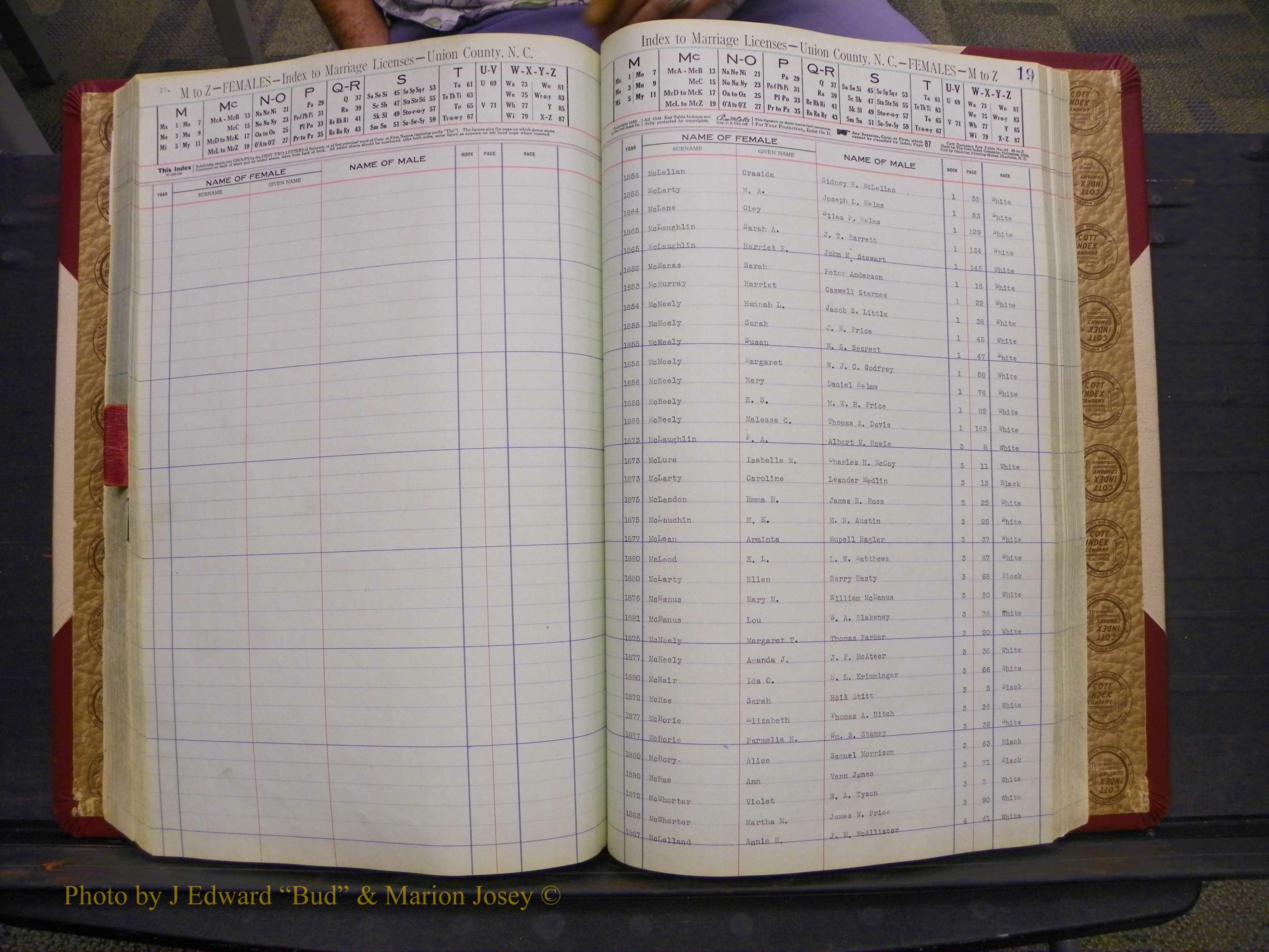 Union Co, NC Marriages Female Index, A-Z, 1842-1936 (164).JPG