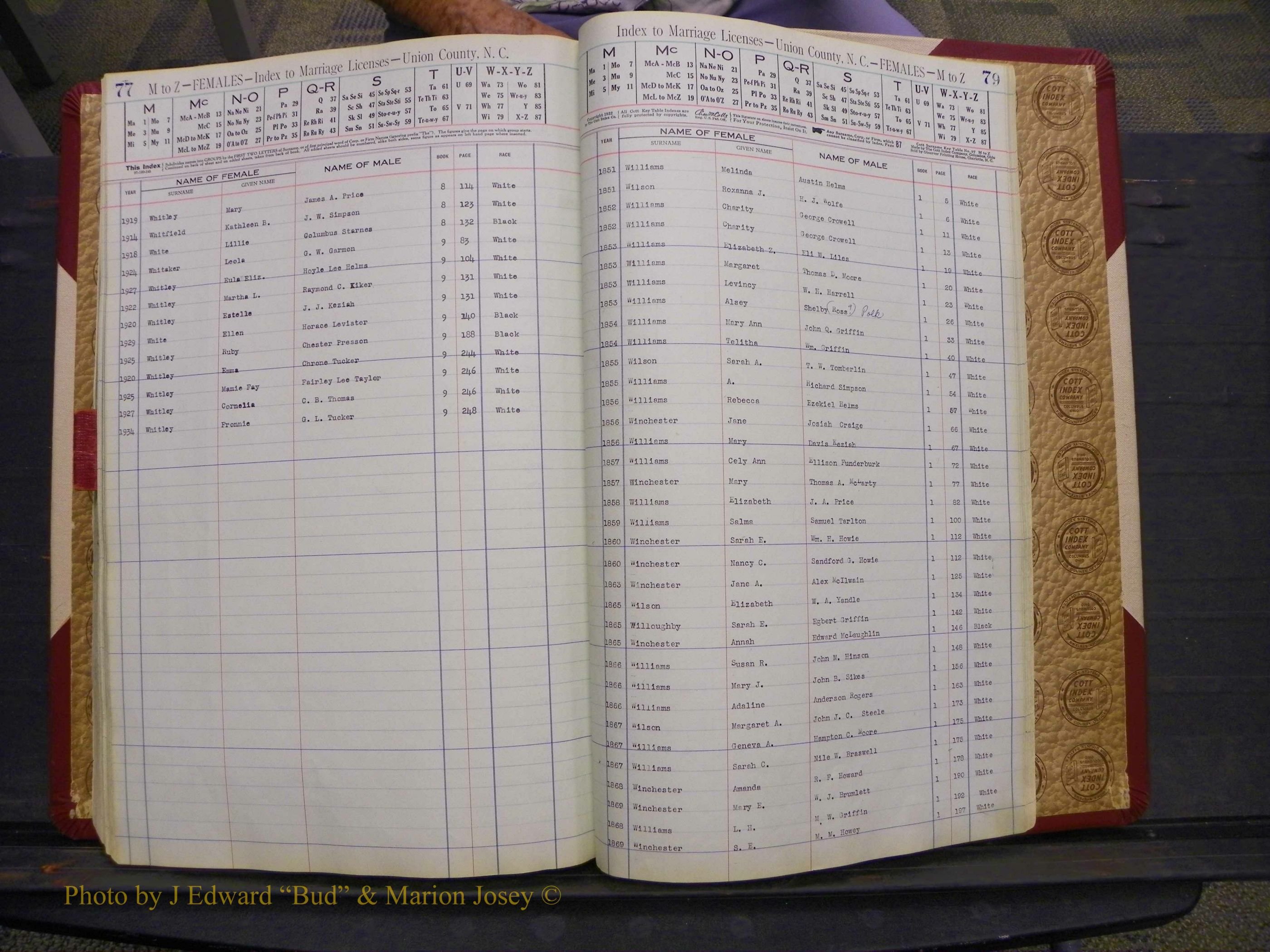 Union Co, NC Marriages Female Index, A-Z, 1842-1936 (243).JPG