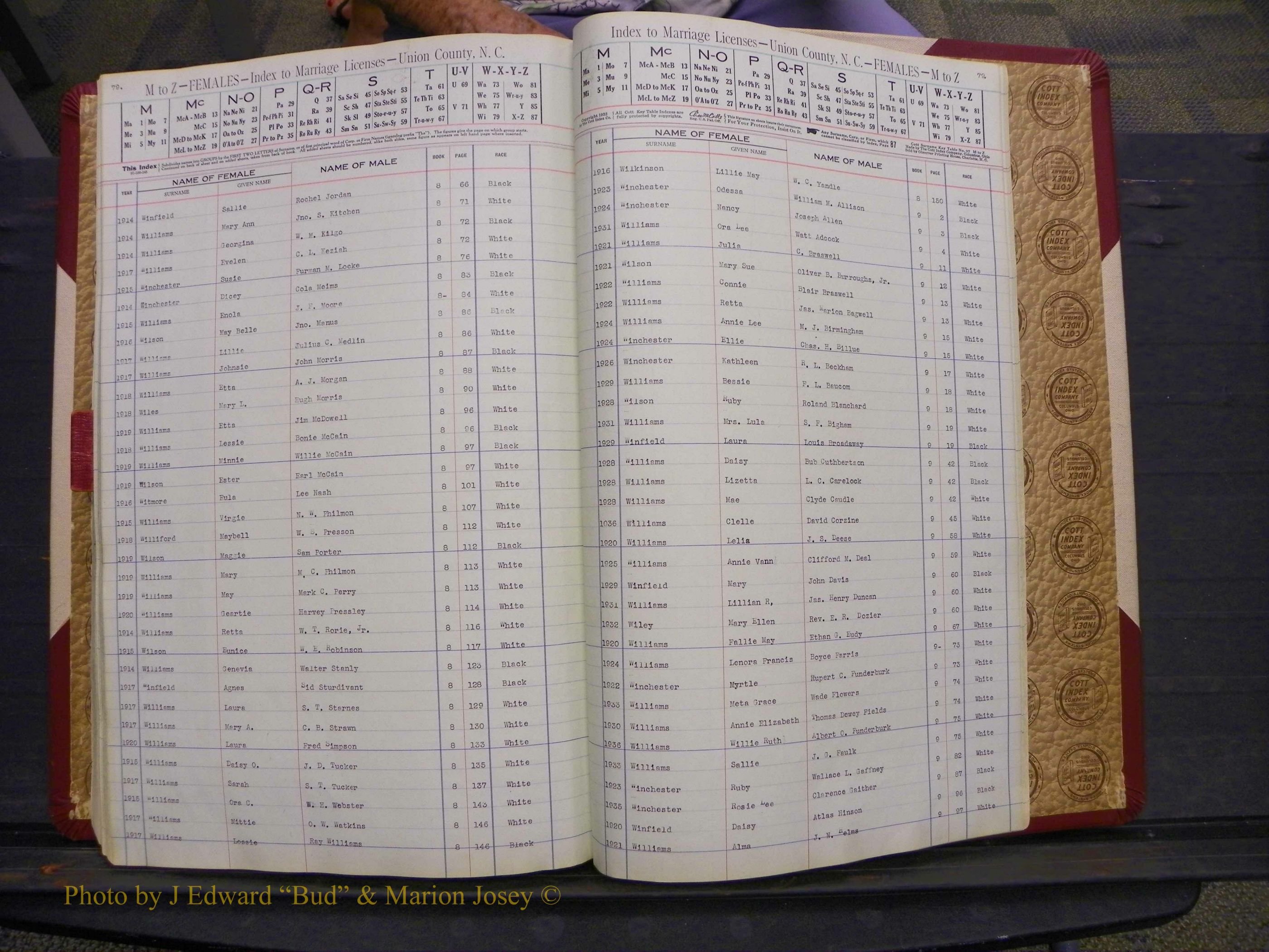 Union Co, NC Marriages Female Index, A-Z, 1842-1936 (248).JPG
