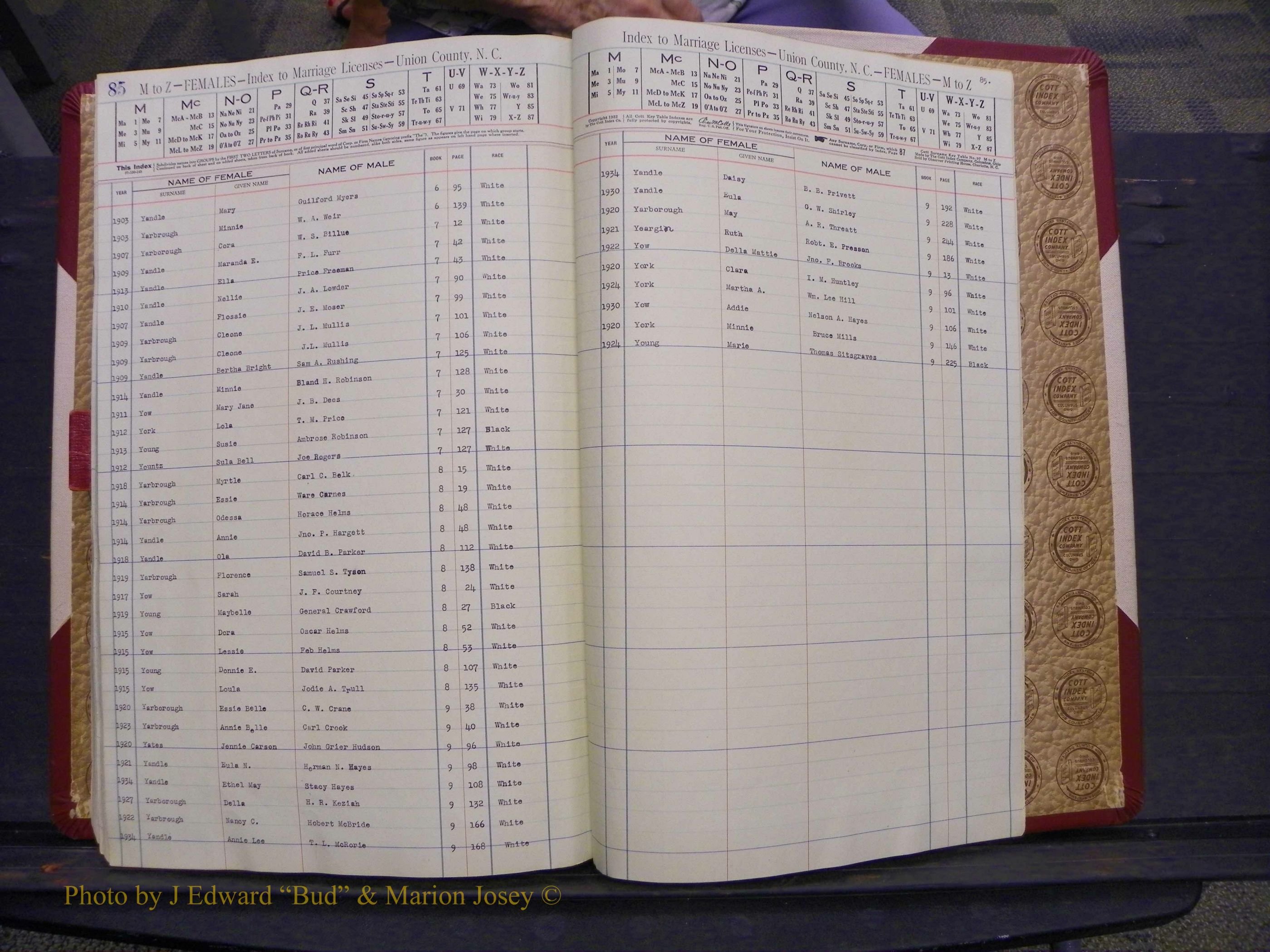 Union Co, NC Marriages Female Index, A-Z, 1842-1936 (253).JPG