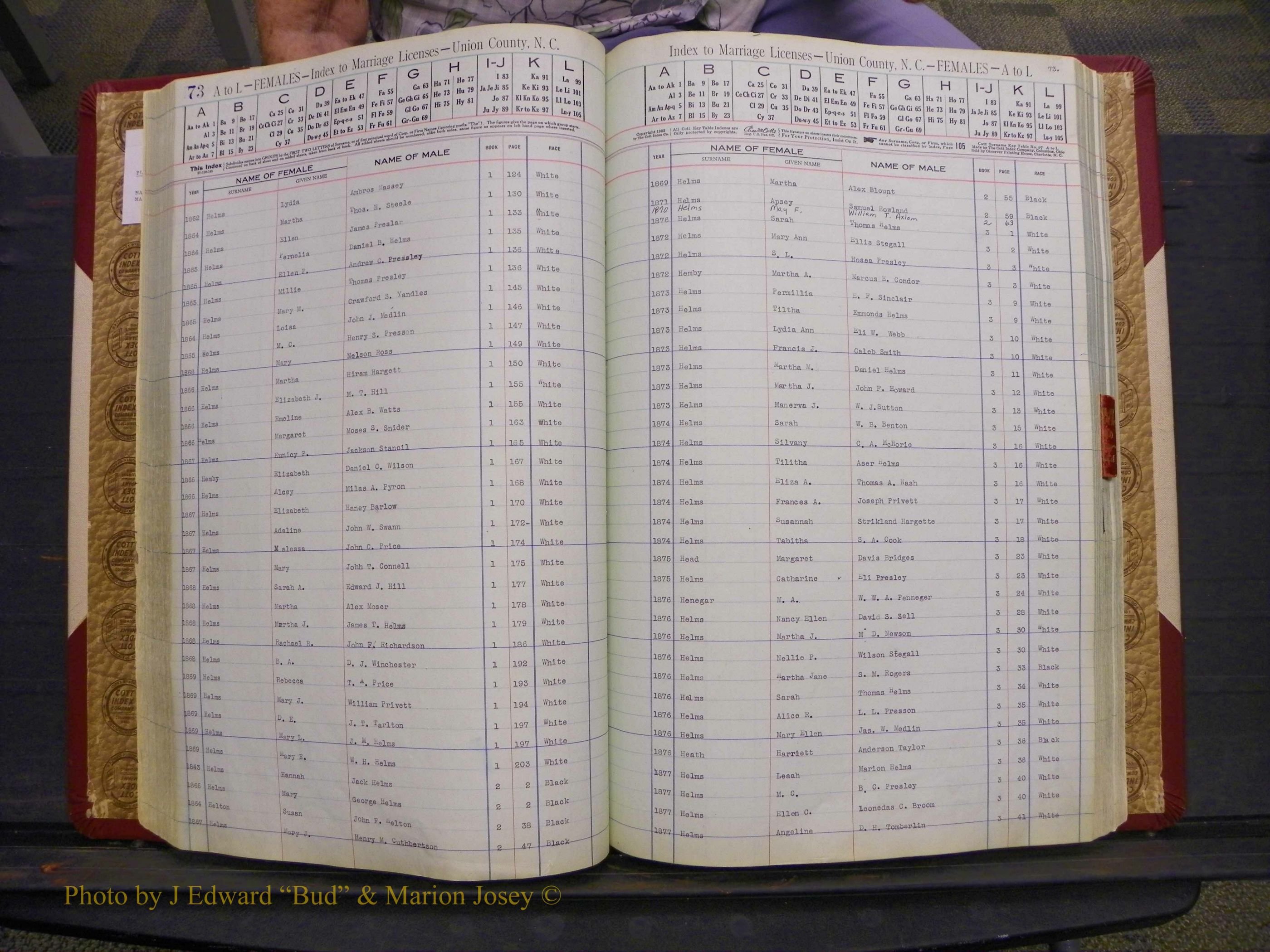 Union Co, NC Marriages Female Index, A-Z, 1842-1936 (97).JPG