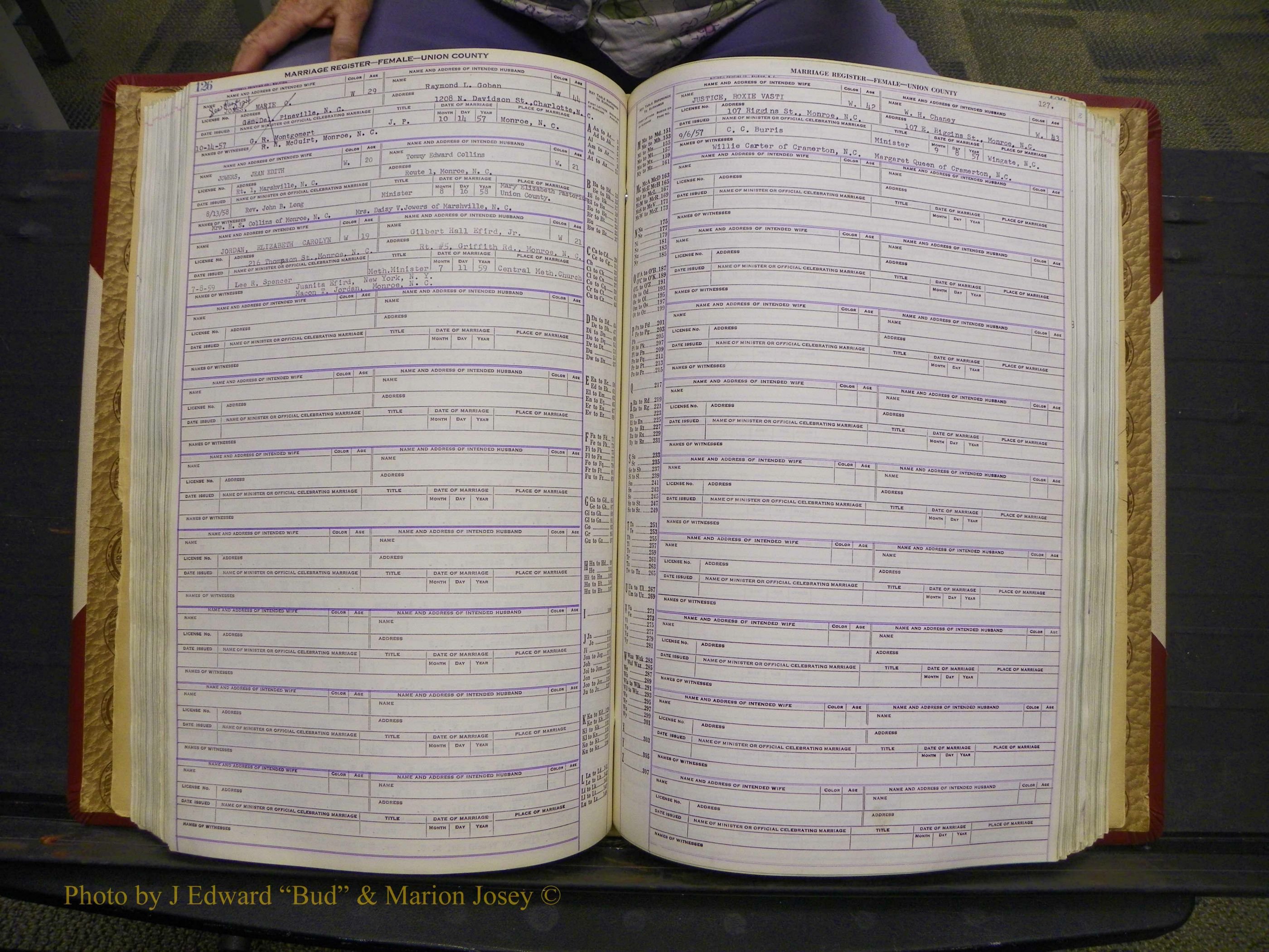 Union Co, NC Marriages Female Index, A-Z, 1937-1965 (174).JPG