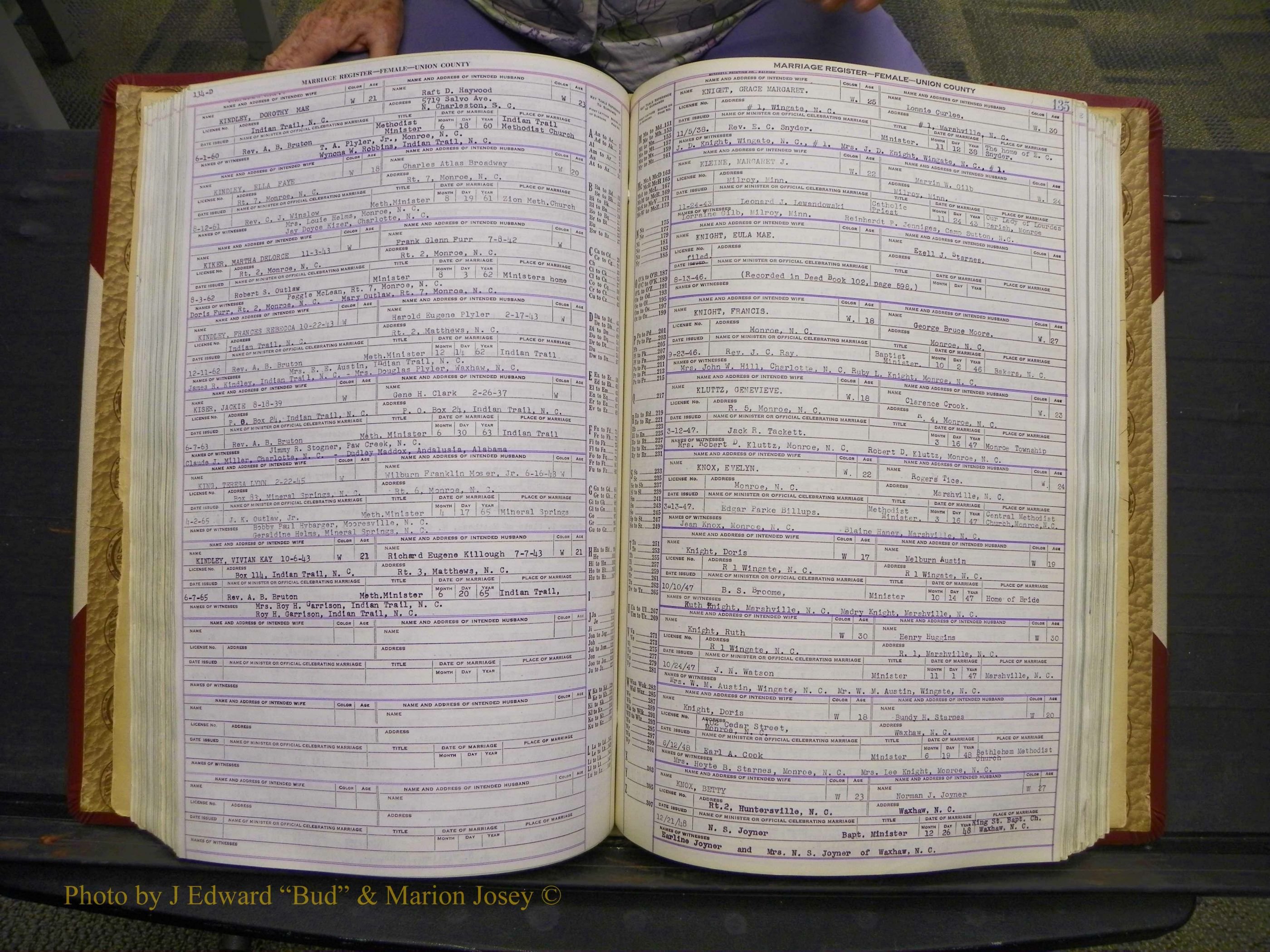 Union Co, NC Marriages Female Index, A-Z, 1937-1965 (182).JPG
