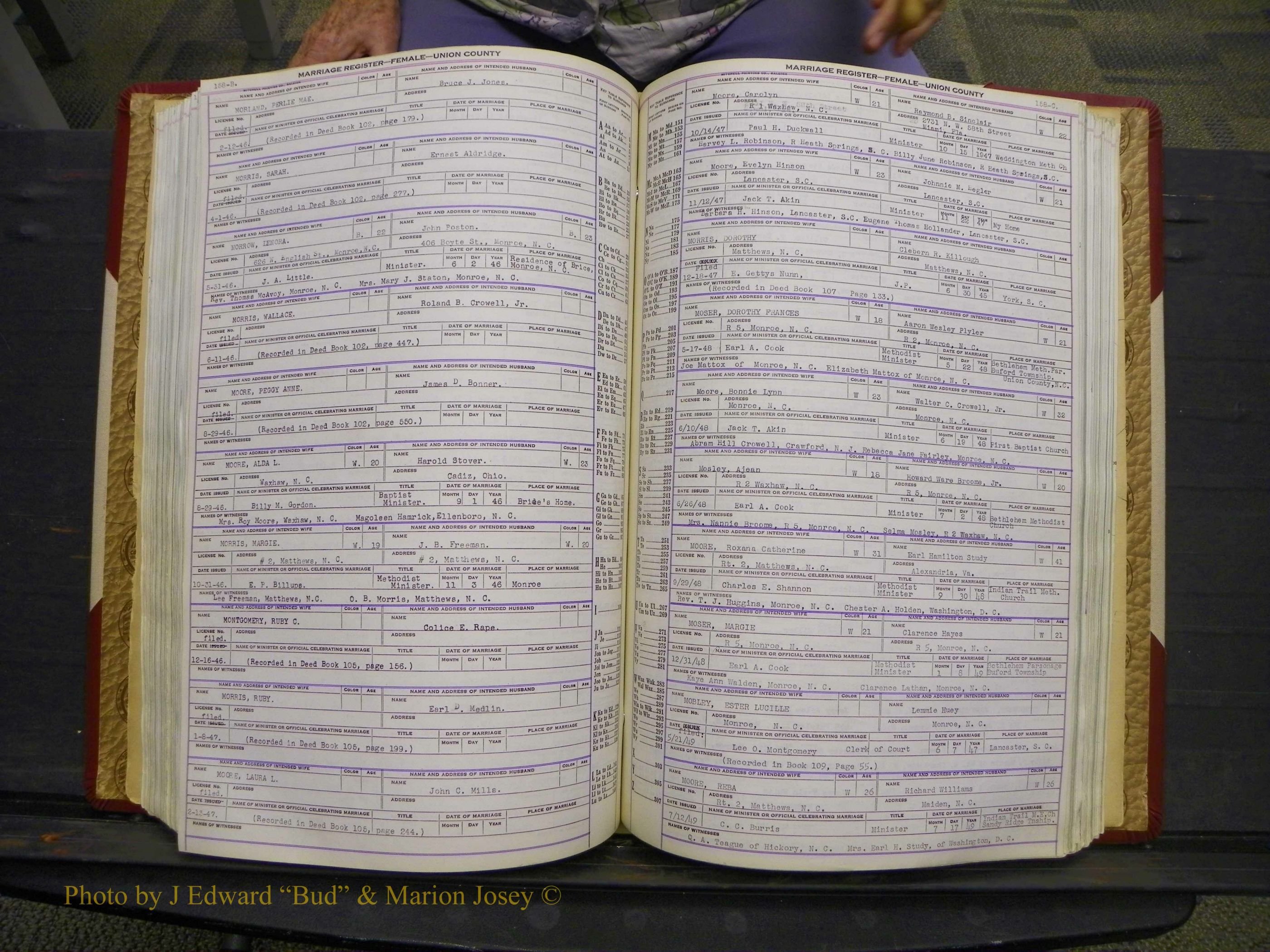 Union Co, NC Marriages Female Index, A-Z, 1937-1965 (216).JPG