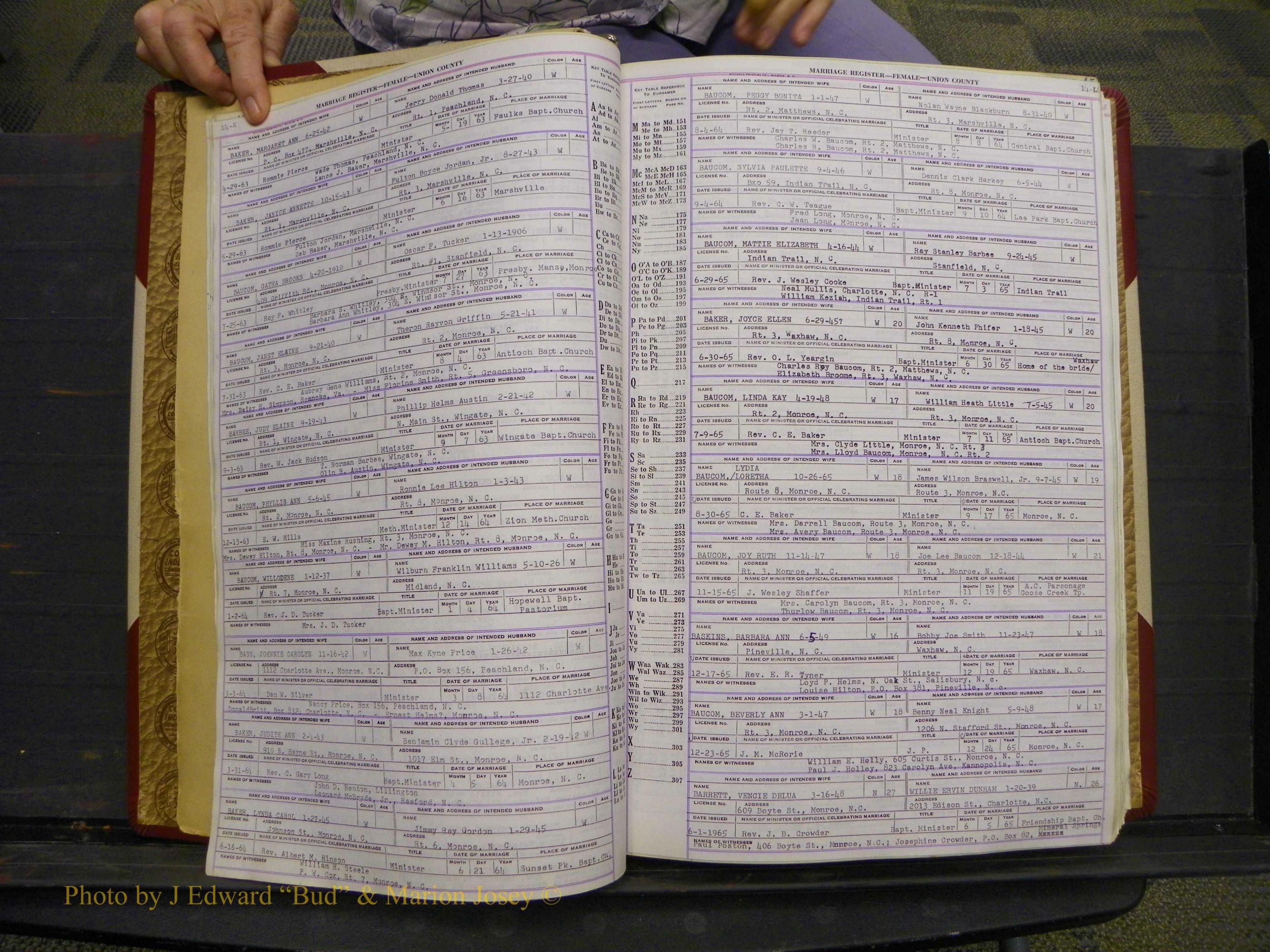 Union Co, NC Marriages Female Index, A-Z, 1937-1965 (22).JPG