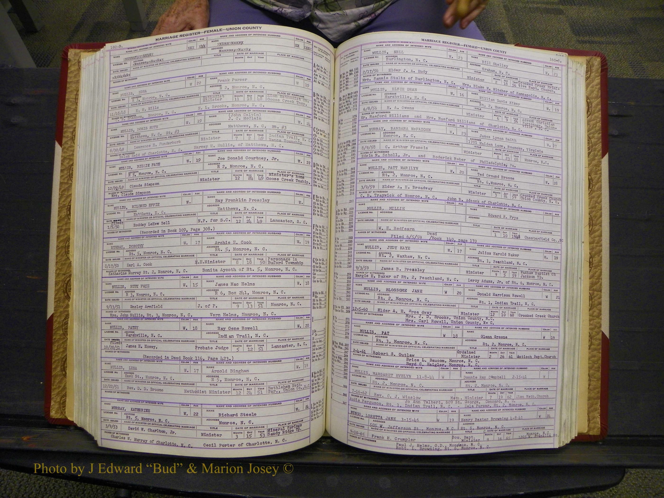 Union Co, NC Marriages Female Index, A-Z, 1937-1965 (222).JPG