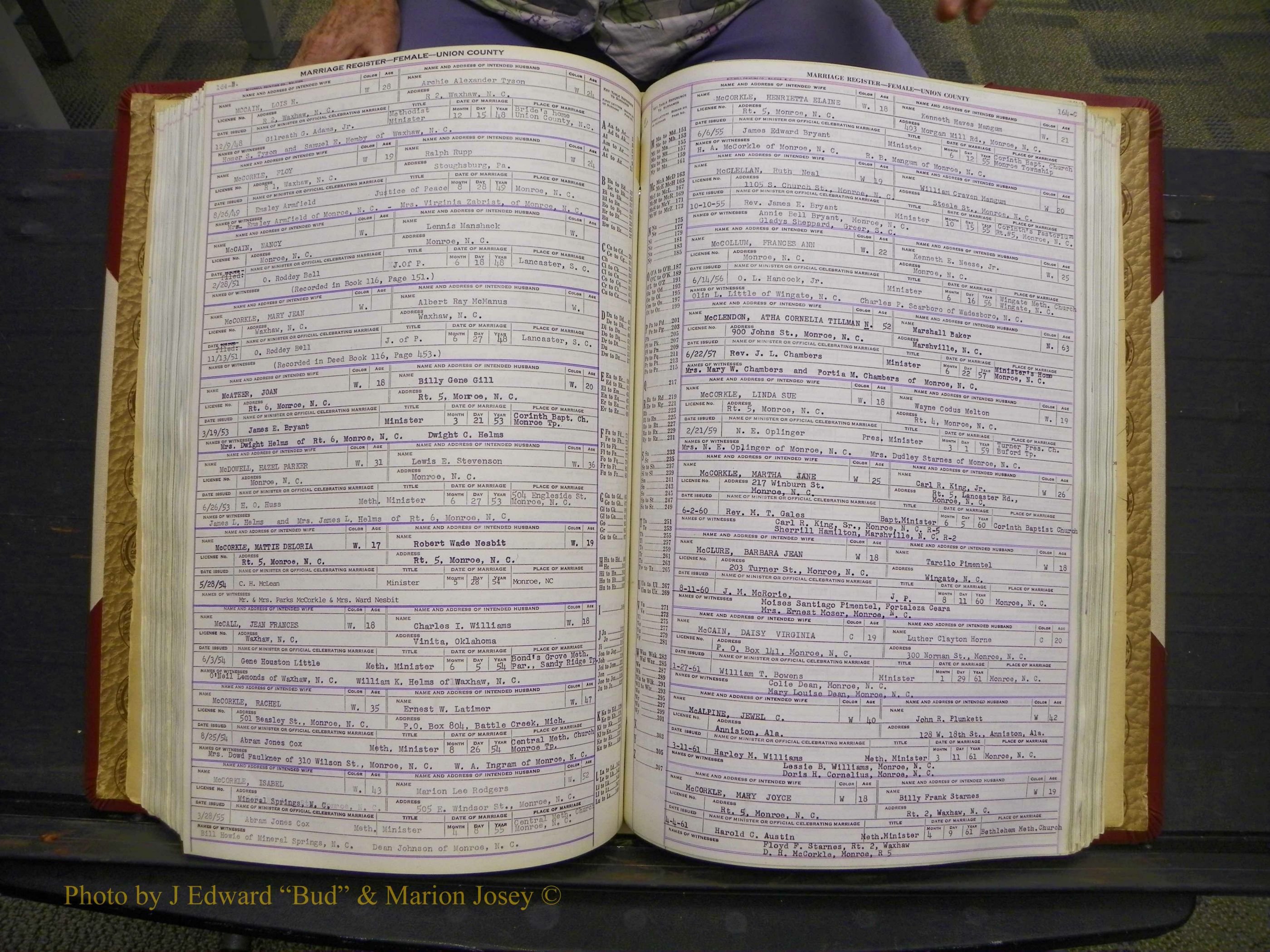 Union Co, NC Marriages Female Index, A-Z, 1937-1965 (227).JPG