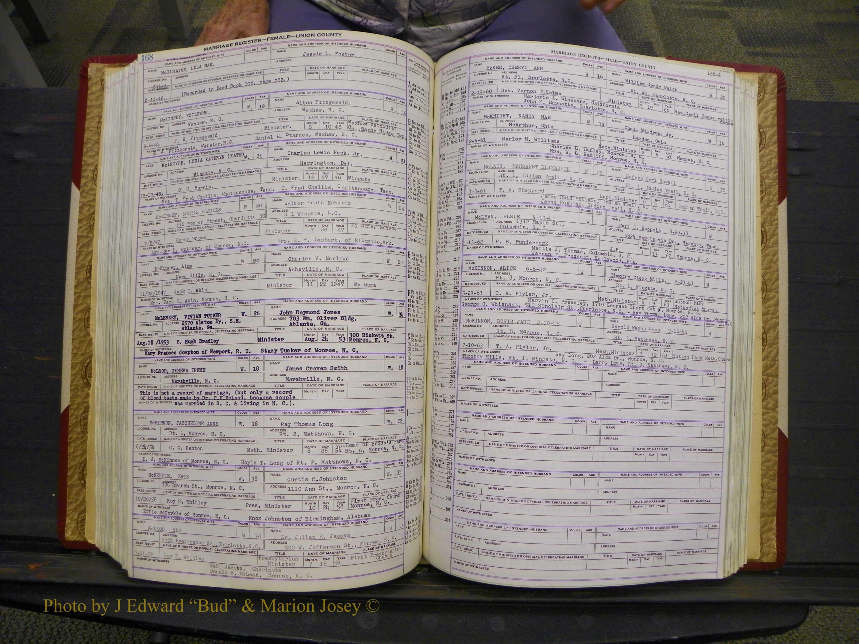 Union Co, NC Marriages Female Index, A-Z, 1937-1965 (231).JPG