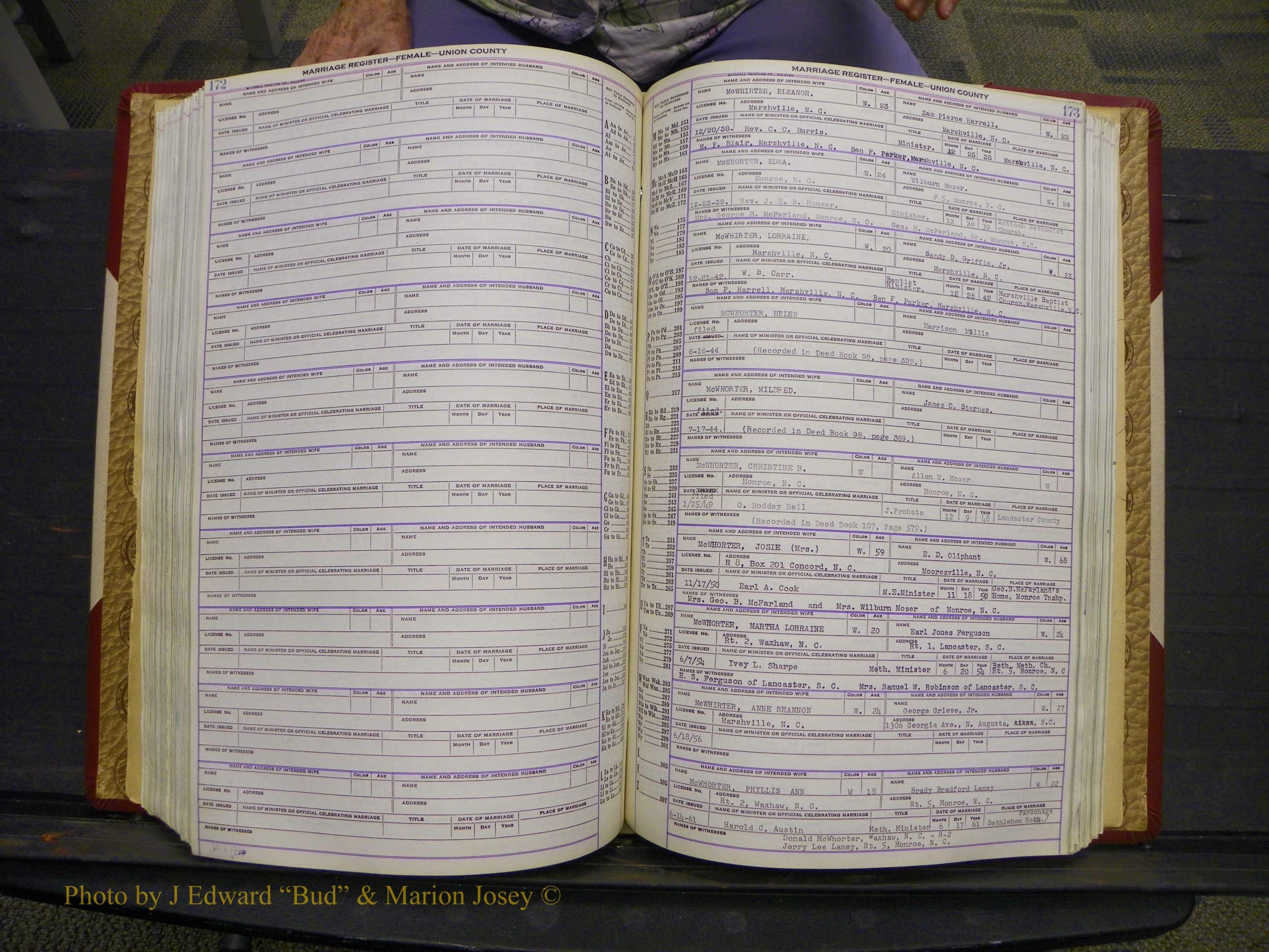 Union Co, NC Marriages Female Index, A-Z, 1937-1965 (234).JPG