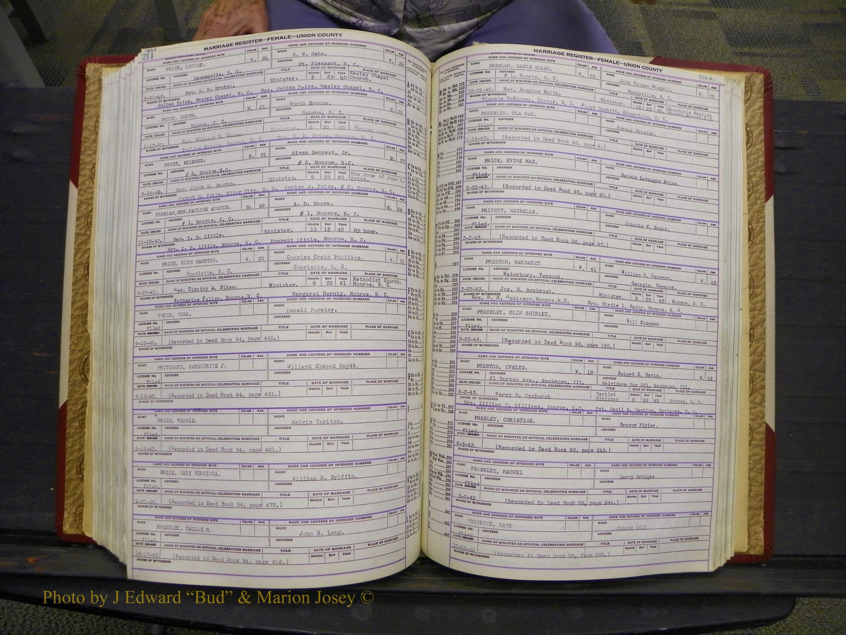 Union Co, NC Marriages Female Index, A-Z, 1937-1965 (263).JPG