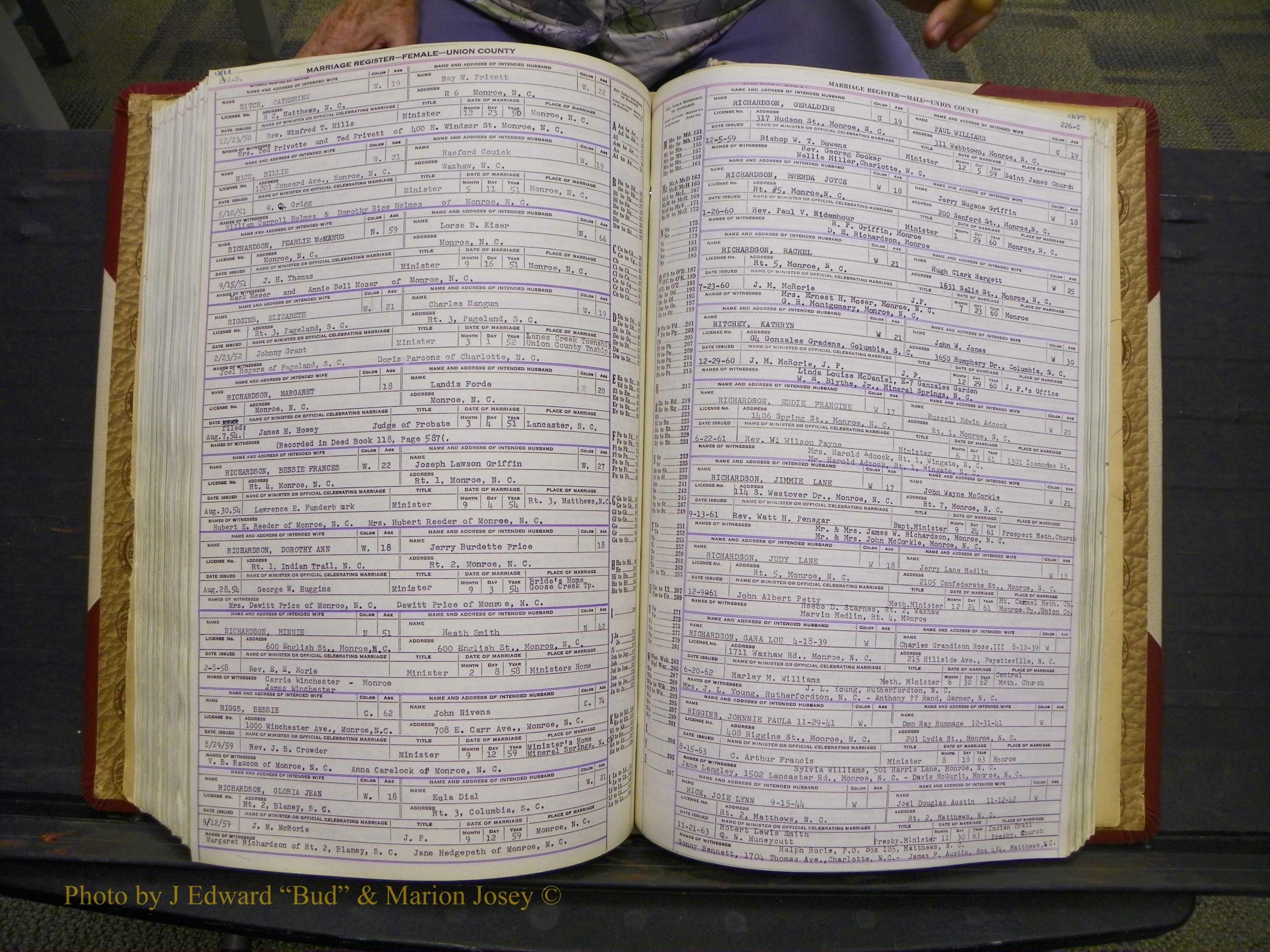 Union Co, NC Marriages Female Index, A-Z, 1937-1965 (279).JPG