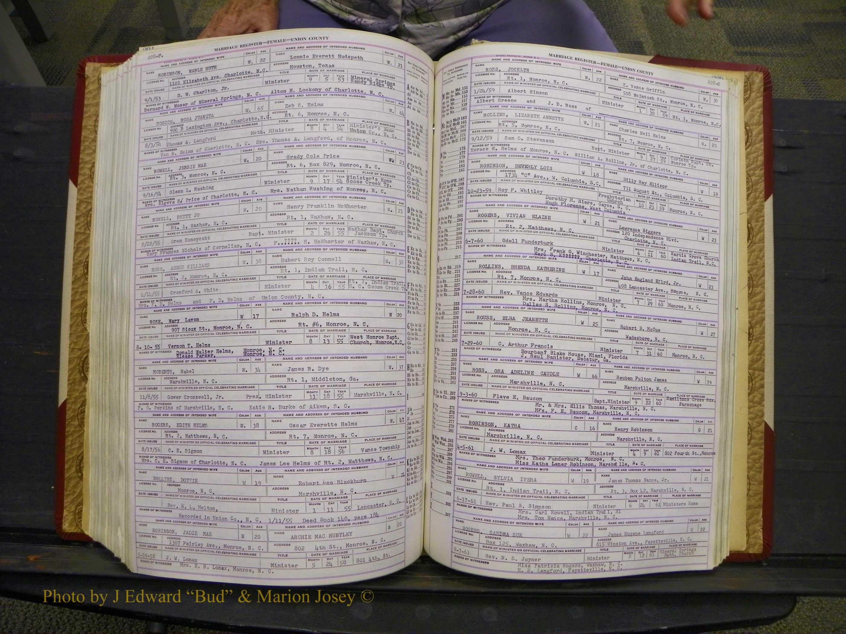 Union Co, NC Marriages Female Index, A-Z, 1937-1965 (284).JPG