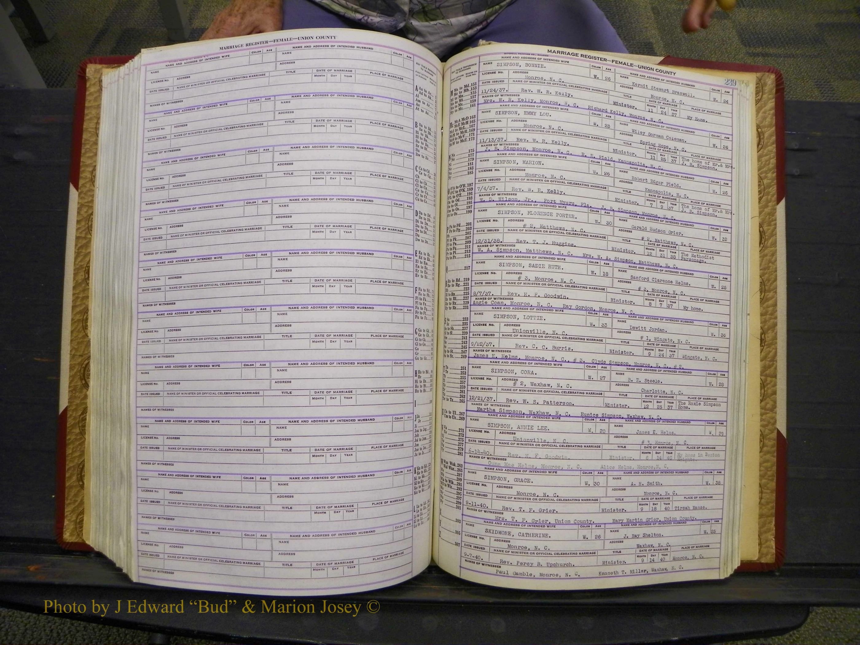 Union Co, NC Marriages Female Index, A-Z, 1937-1965 (296).JPG