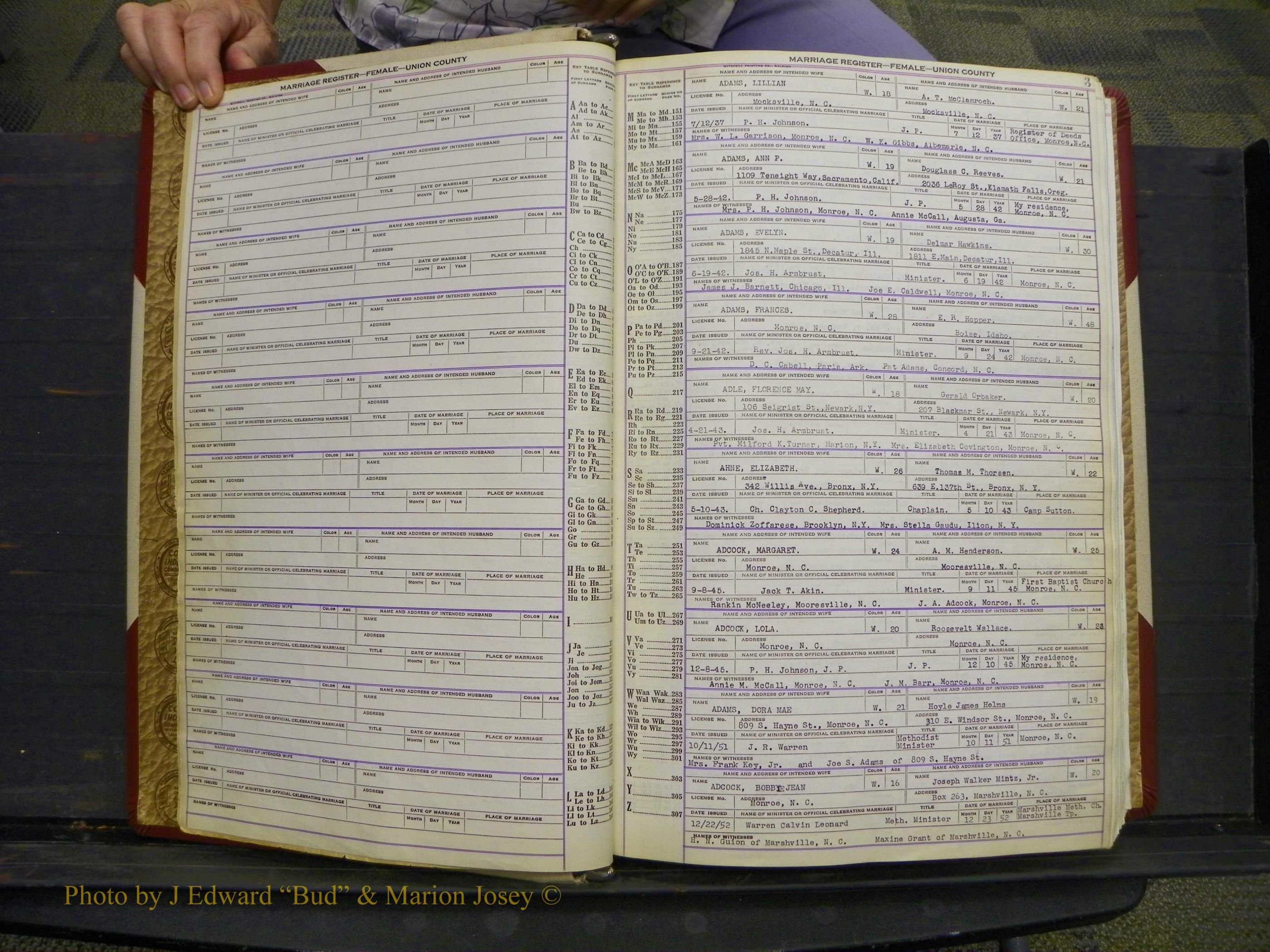 Union Co, NC Marriages Female Index, A-Z, 1937-1965 (3).JPG