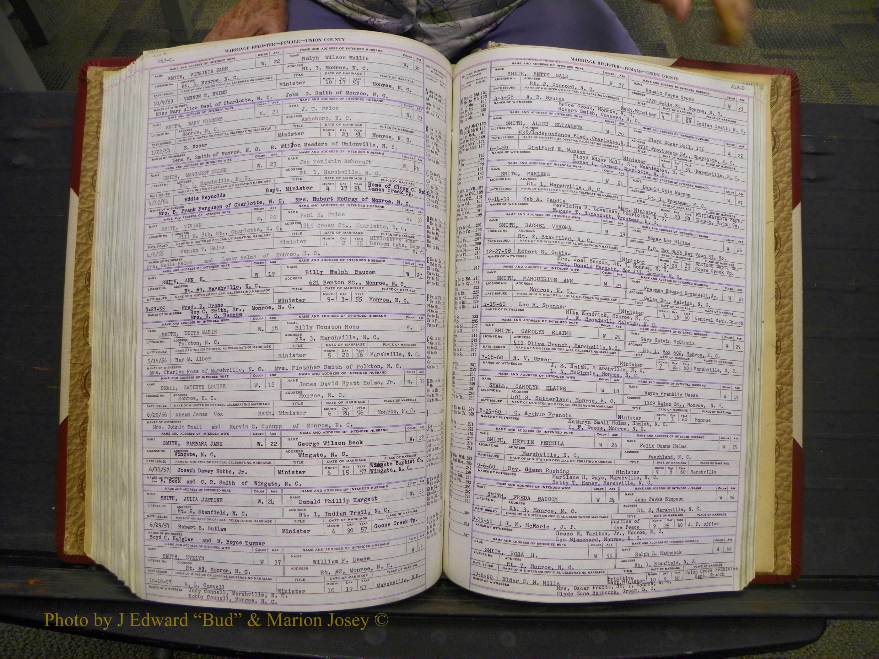 Union Co, NC Marriages Female Index, A-Z, 1937-1965 (304).JPG