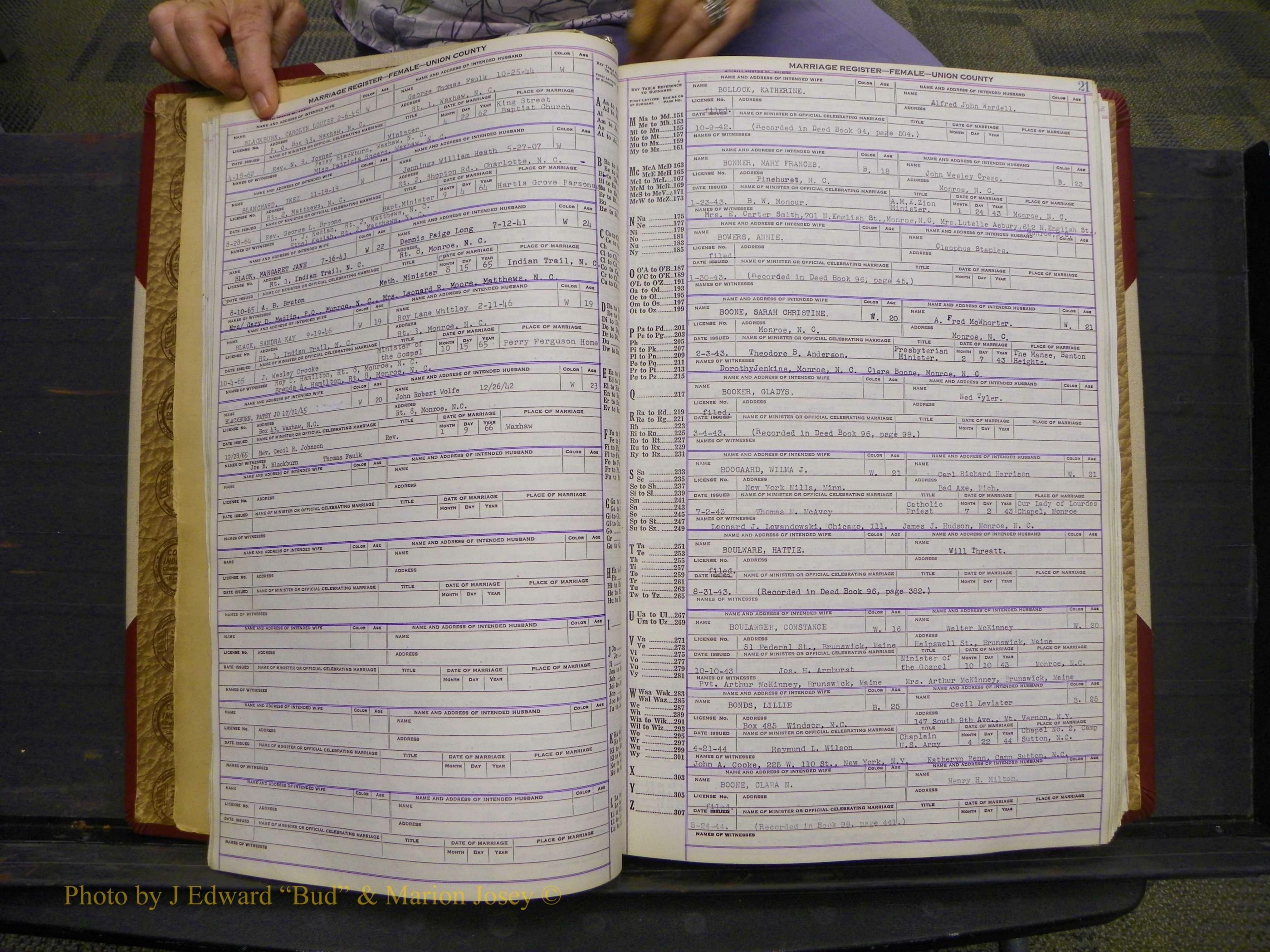 Union Co, NC Marriages Female Index, A-Z, 1937-1965 (31).JPG