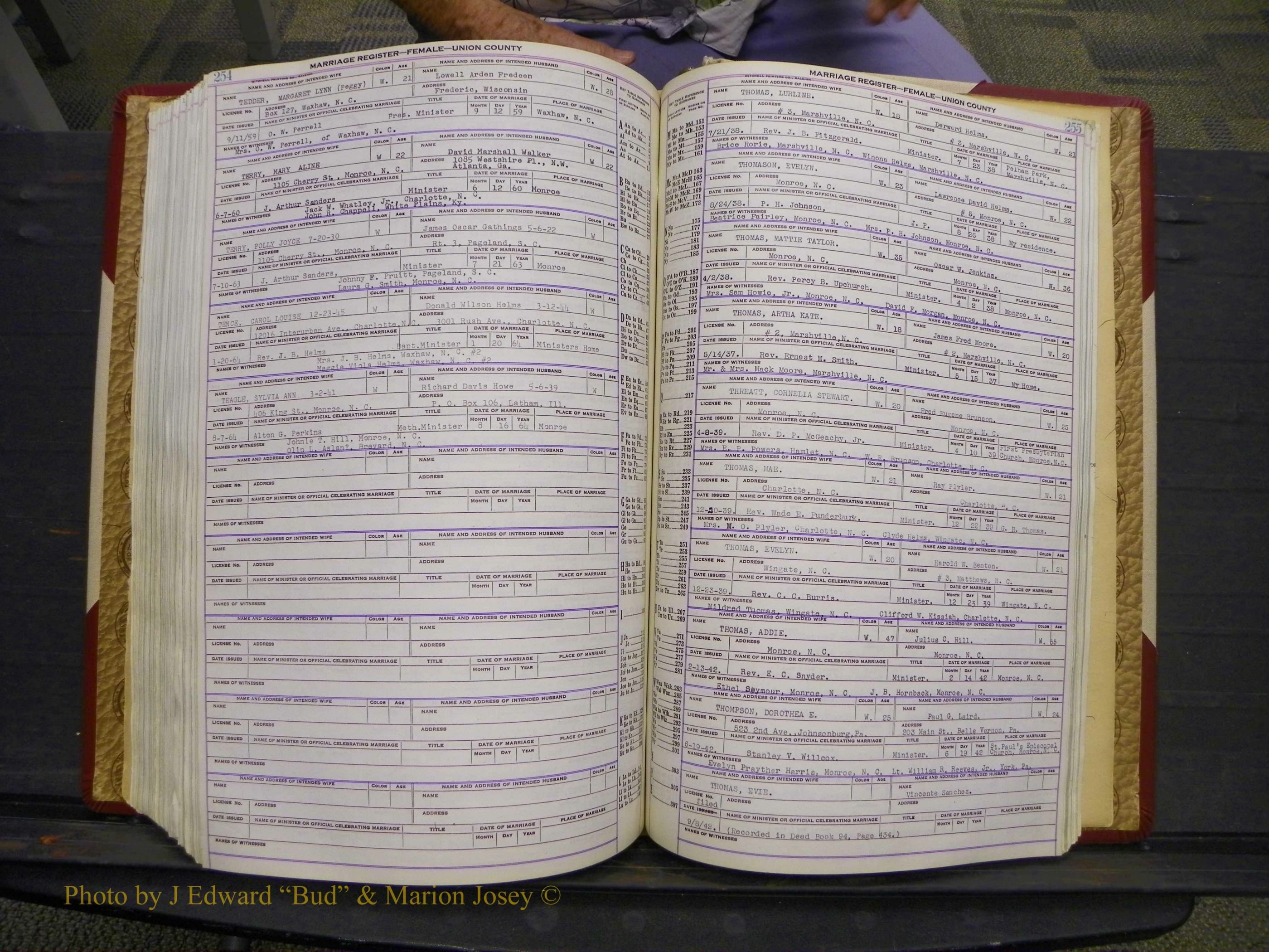 Union Co, NC Marriages Female Index, A-Z, 1937-1965 (322).JPG