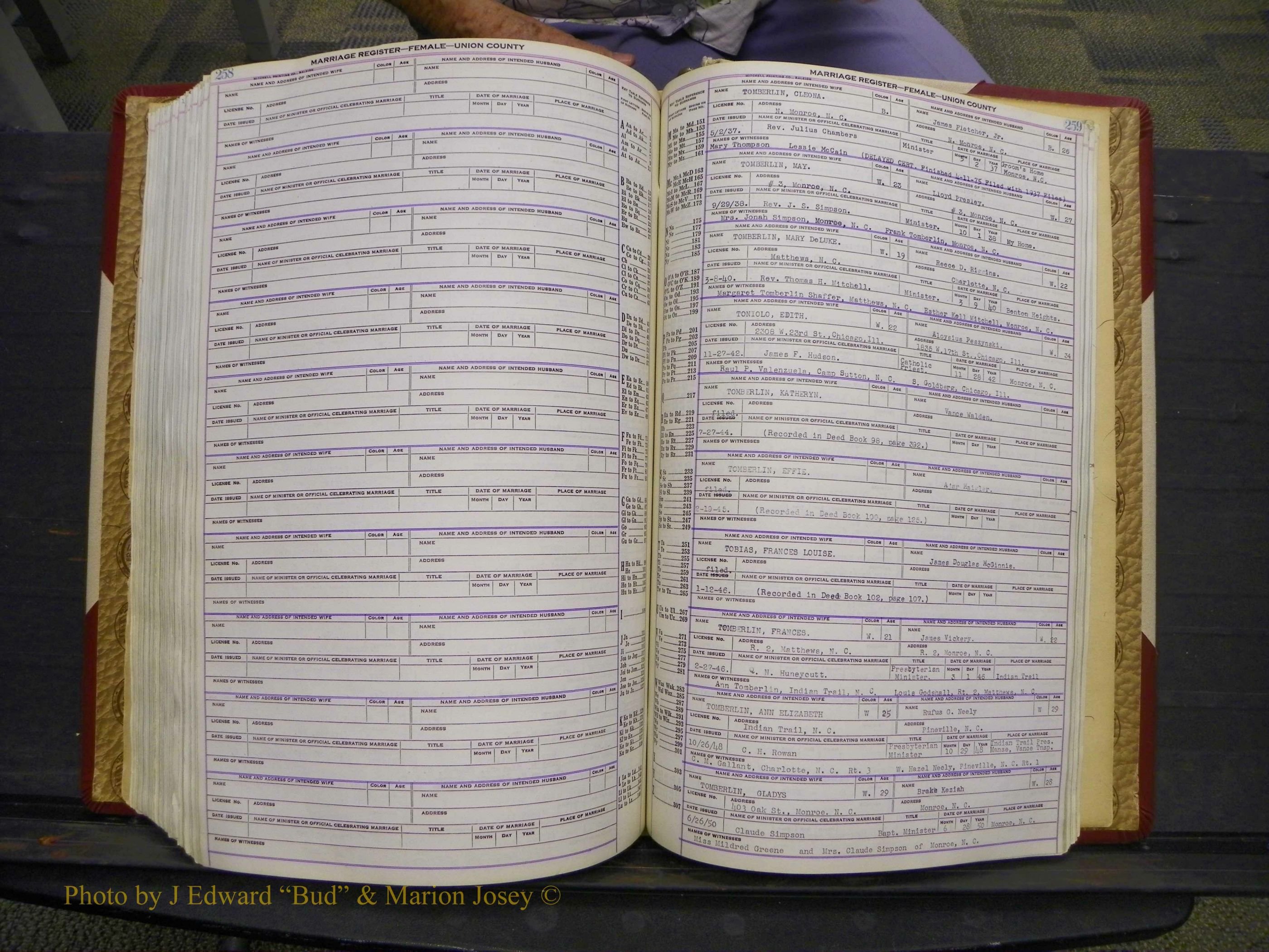 Union Co, NC Marriages Female Index, A-Z, 1937-1965 (328).JPG