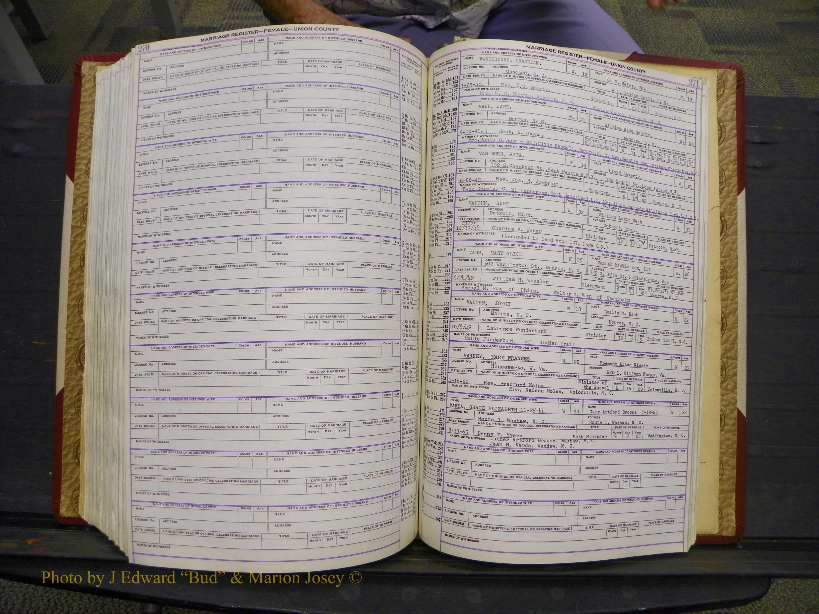 Union Co, NC Marriages Female Index, A-Z, 1937-1965 (335).JPG