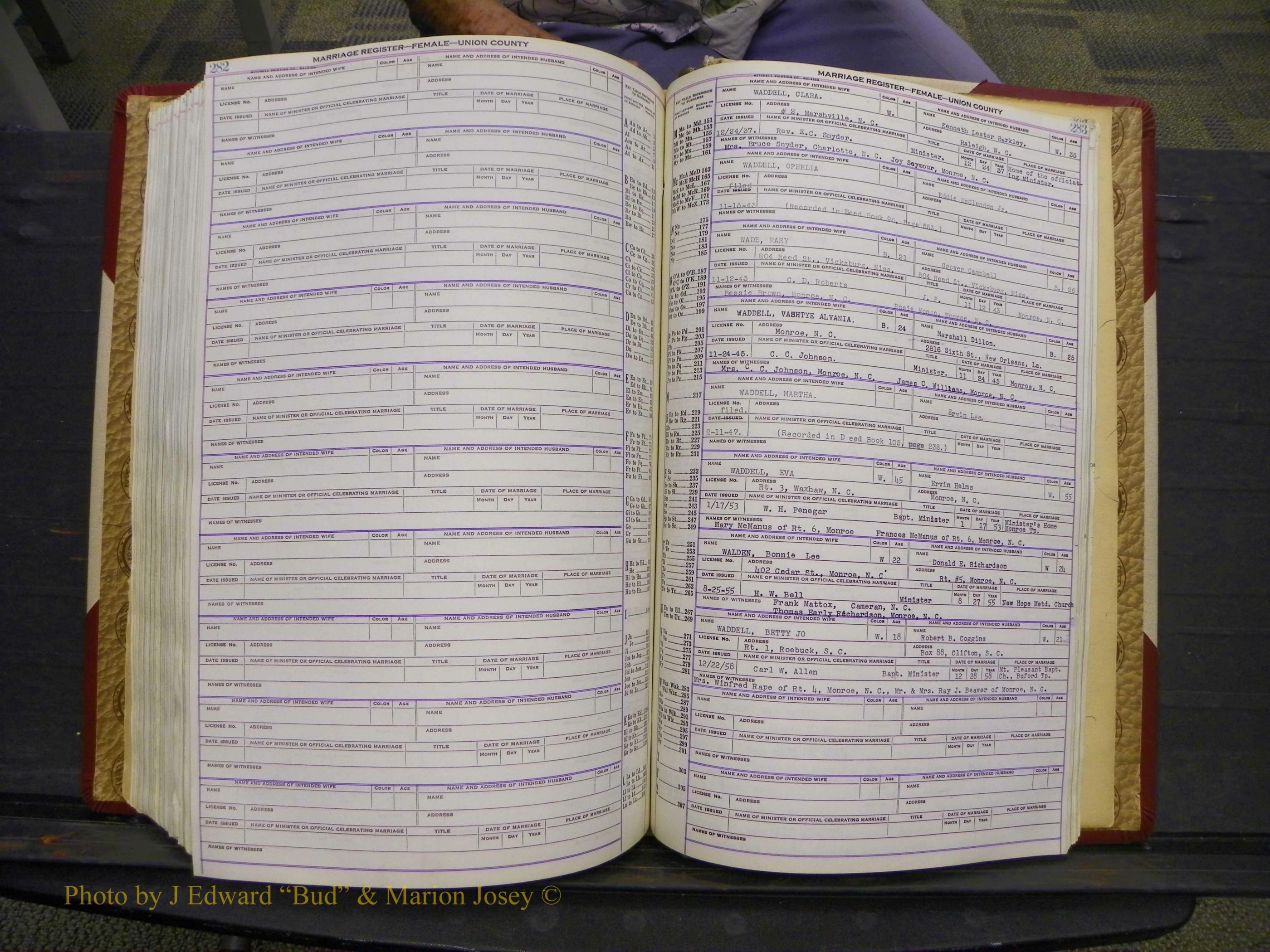 Union Co, NC Marriages Female Index, A-Z, 1937-1965 (340).JPG