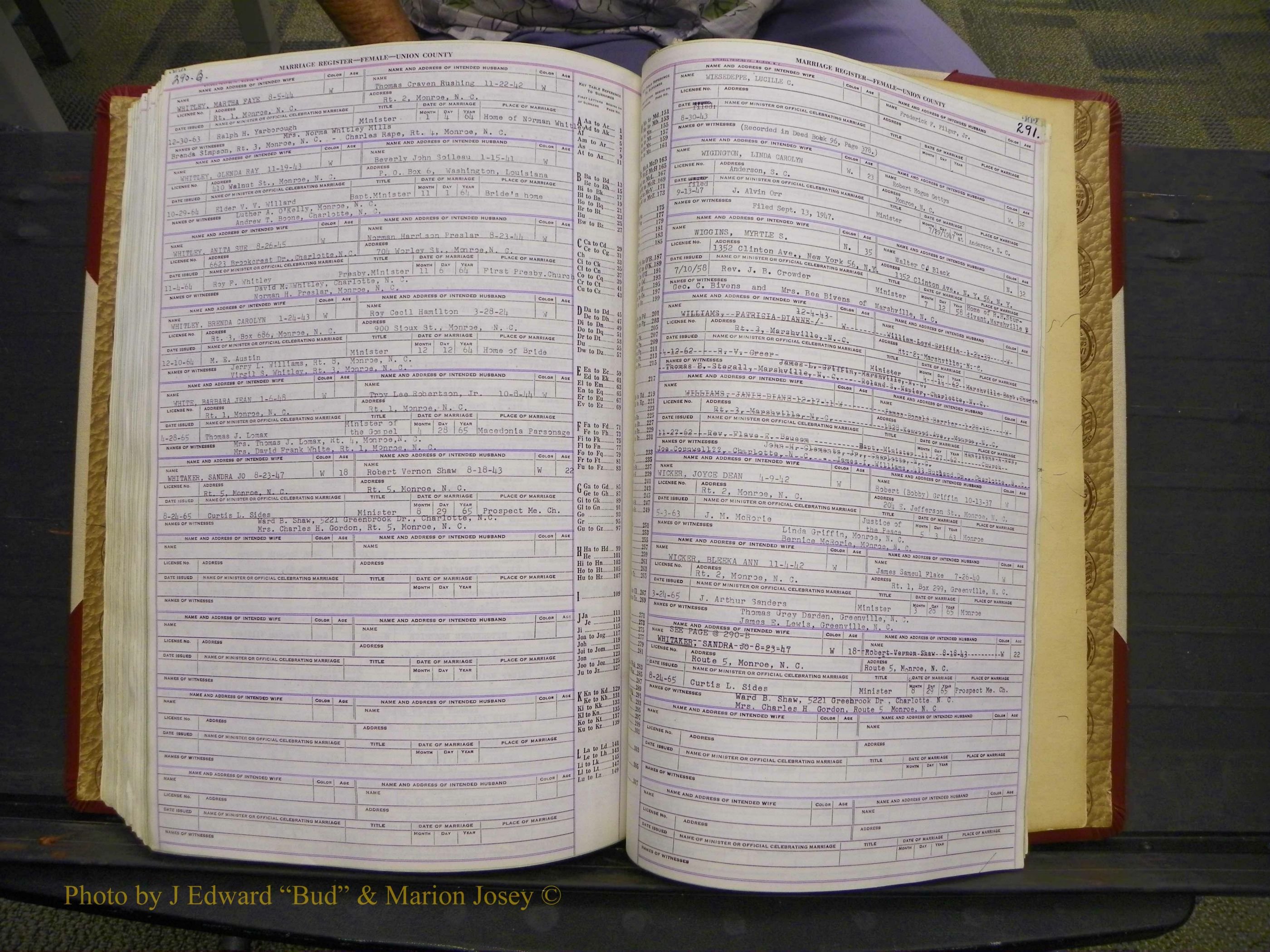 Union Co, NC Marriages Female Index, A-Z, 1937-1965 (350).JPG