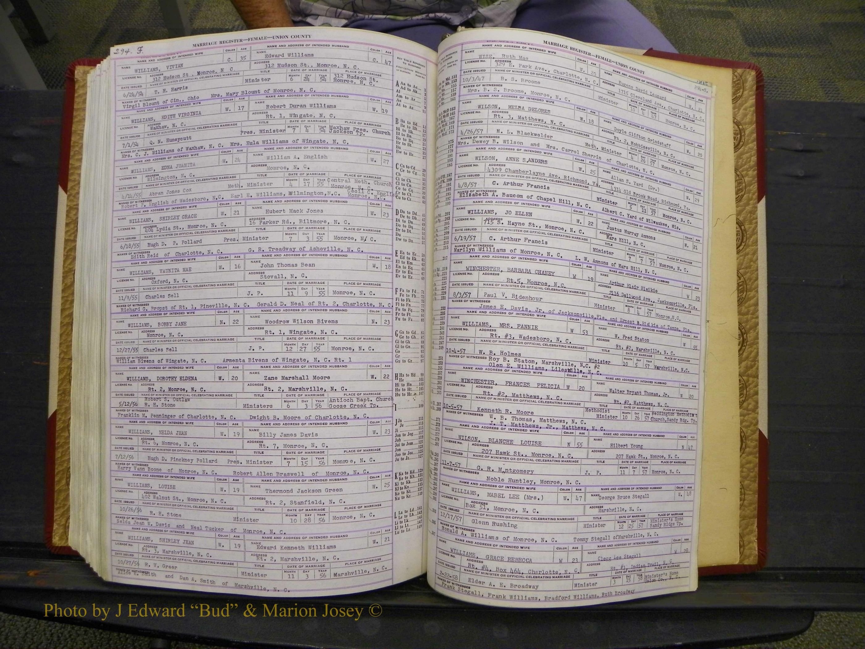 Union Co, NC Marriages Female Index, A-Z, 1937-1965 (355).JPG