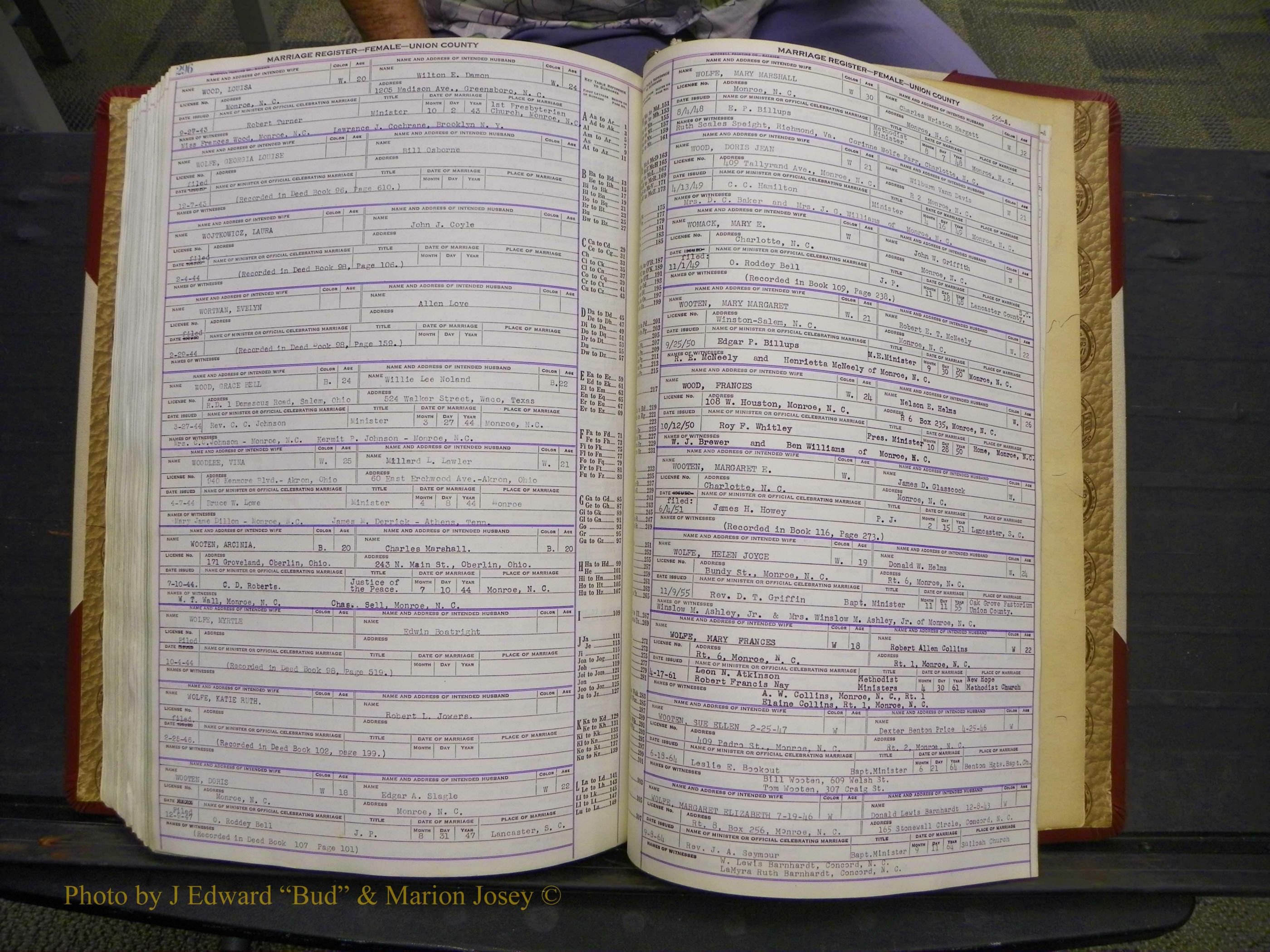 Union Co, NC Marriages Female Index, A-Z, 1937-1965 (359).JPG