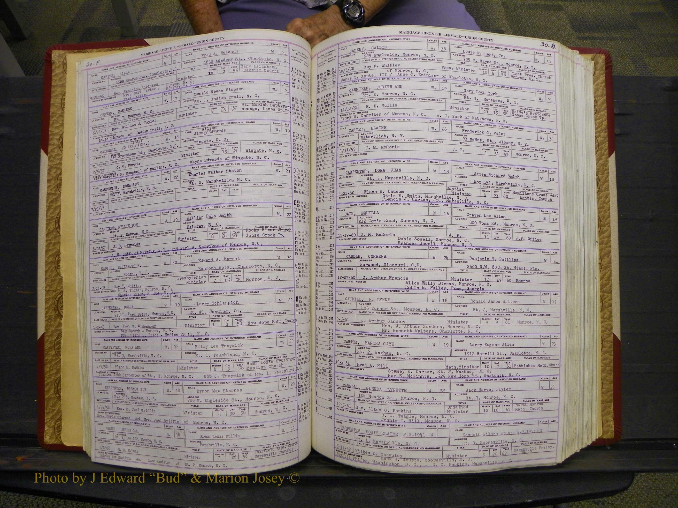 Union Co, NC Marriages Female Index, A-Z, 1937-1965 (46).JPG