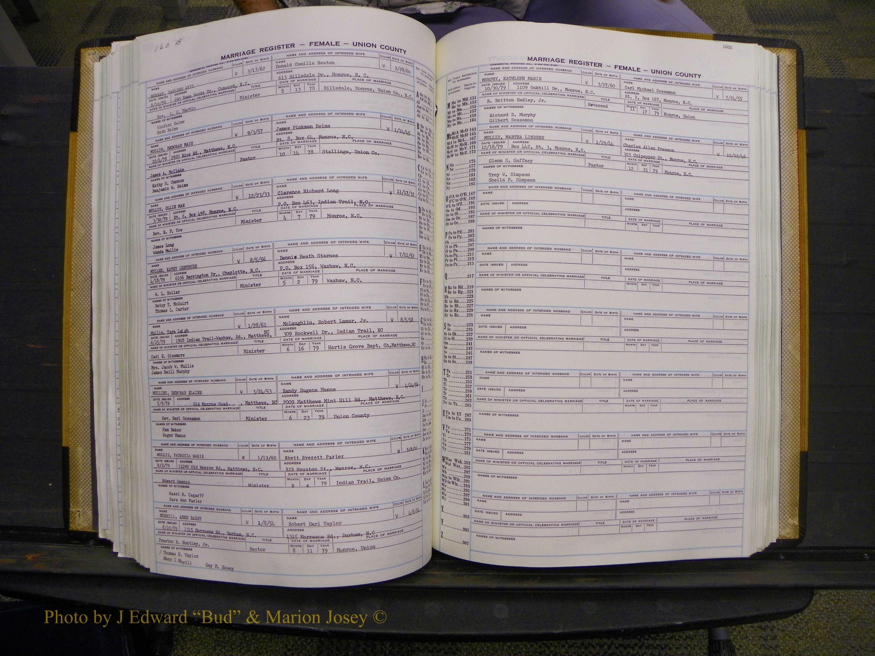 Union Co, NC Marriages Female Index, A-Z, 1966-1979 (196).JPG