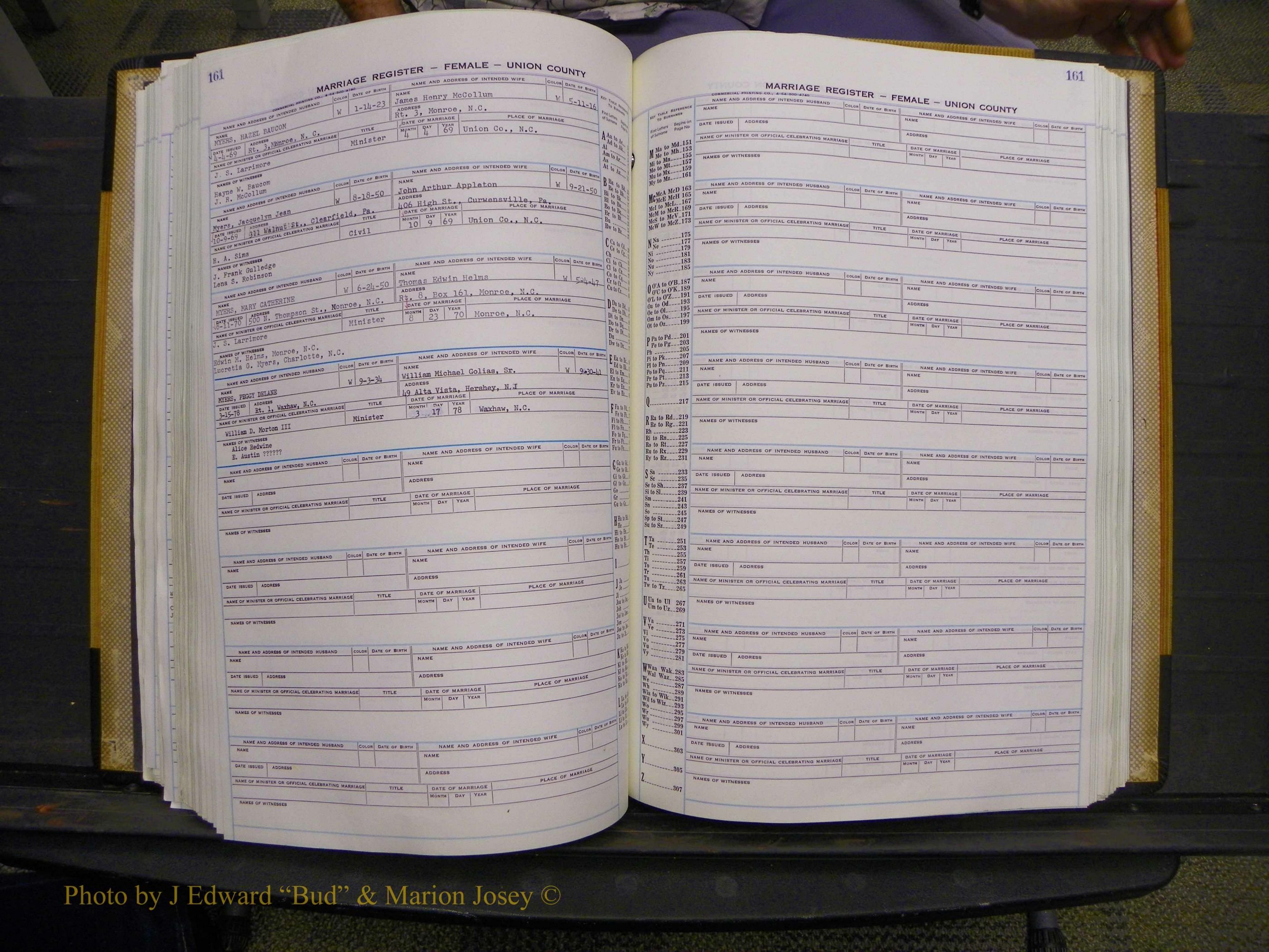 Union Co, NC Marriages Female Index, A-Z, 1966-1979 (198).JPG