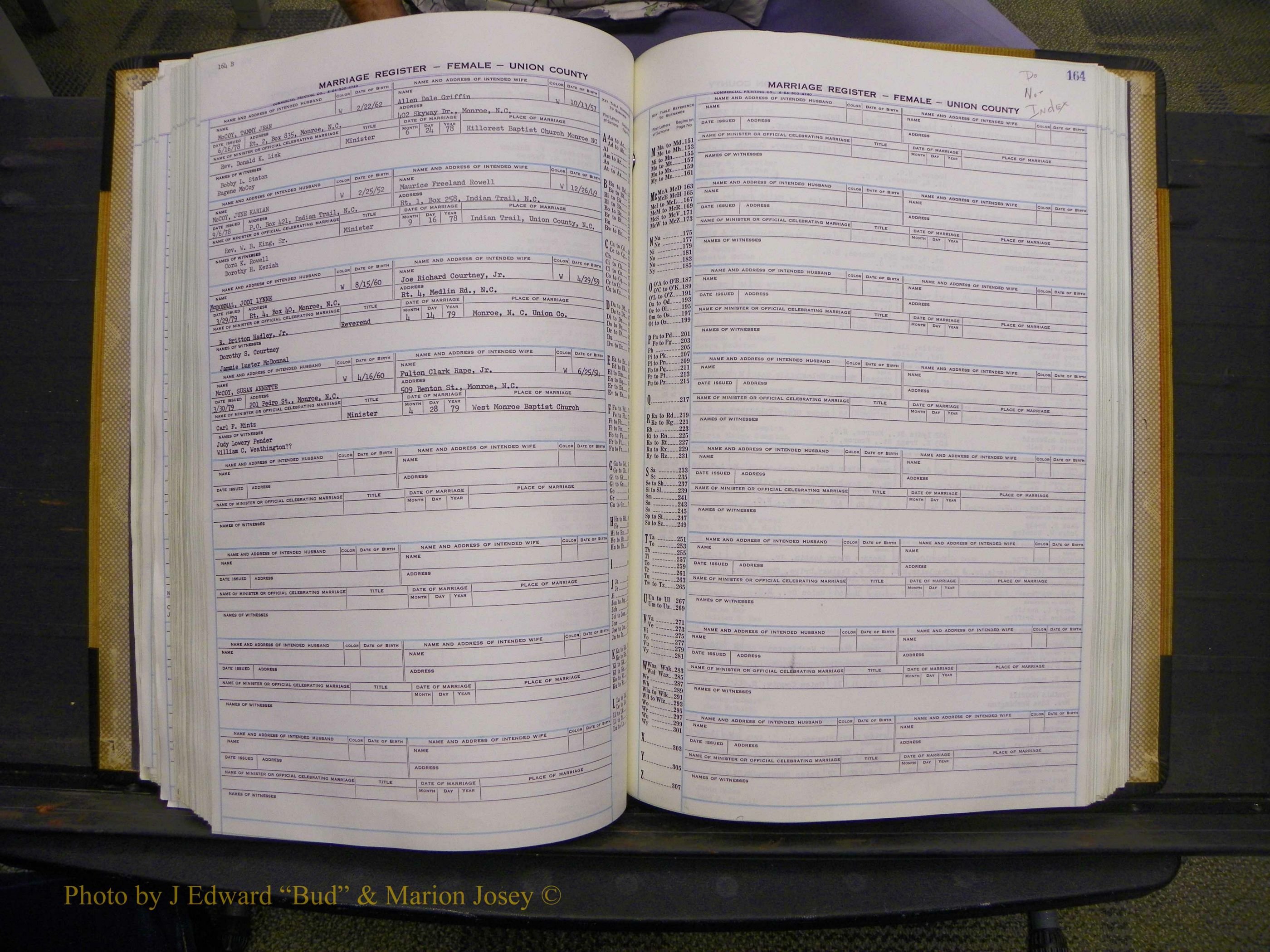 Union Co, NC Marriages Female Index, A-Z, 1966-1979 (200).JPG