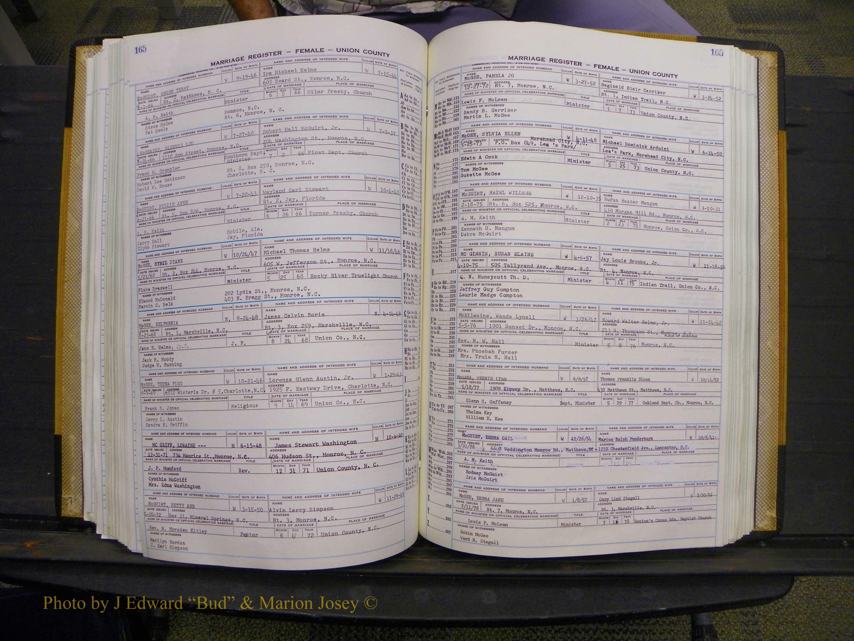 Union Co, NC Marriages Female Index, A-Z, 1966-1979 (202).JPG