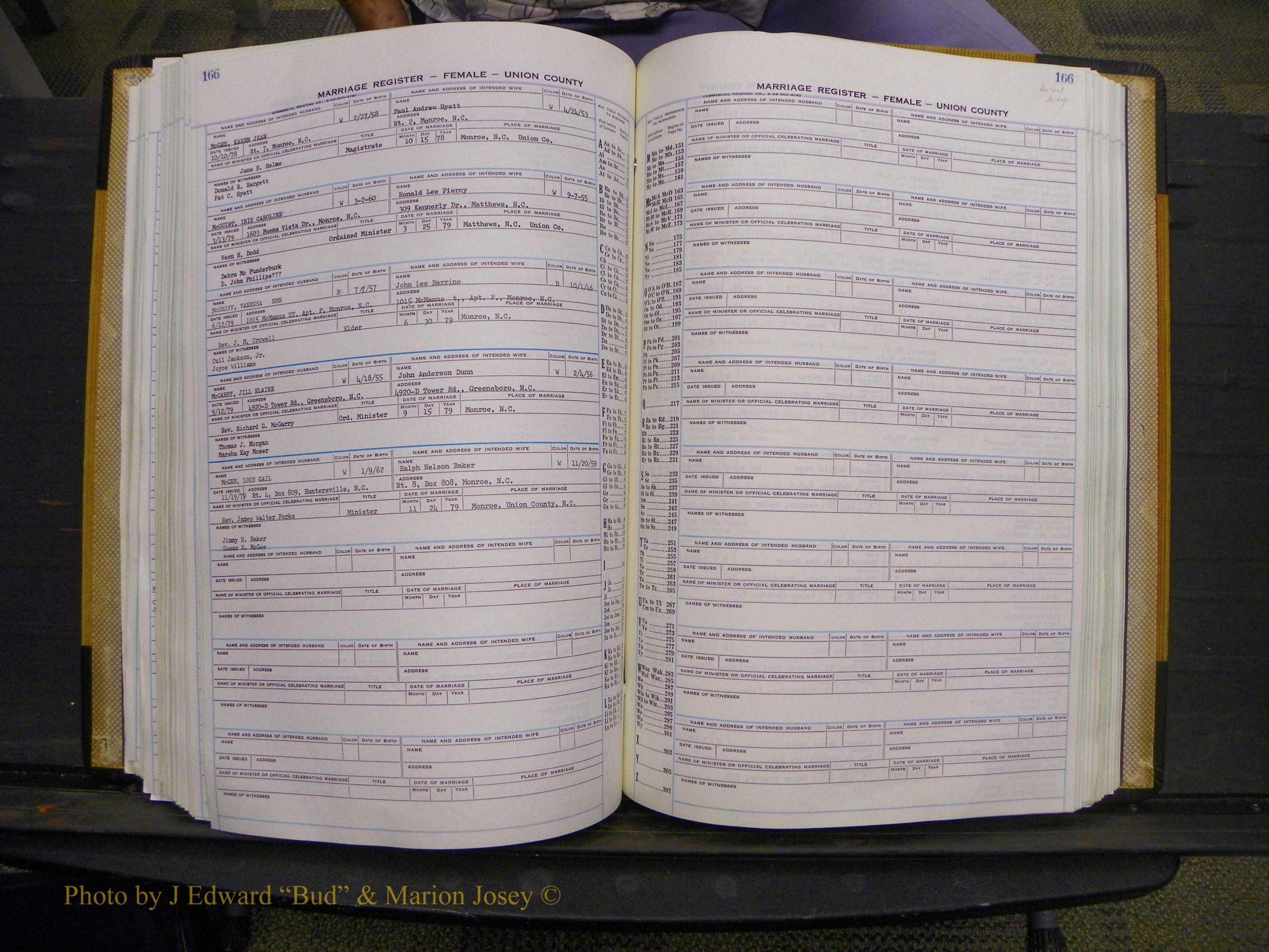 Union Co, NC Marriages Female Index, A-Z, 1966-1979 (204).JPG