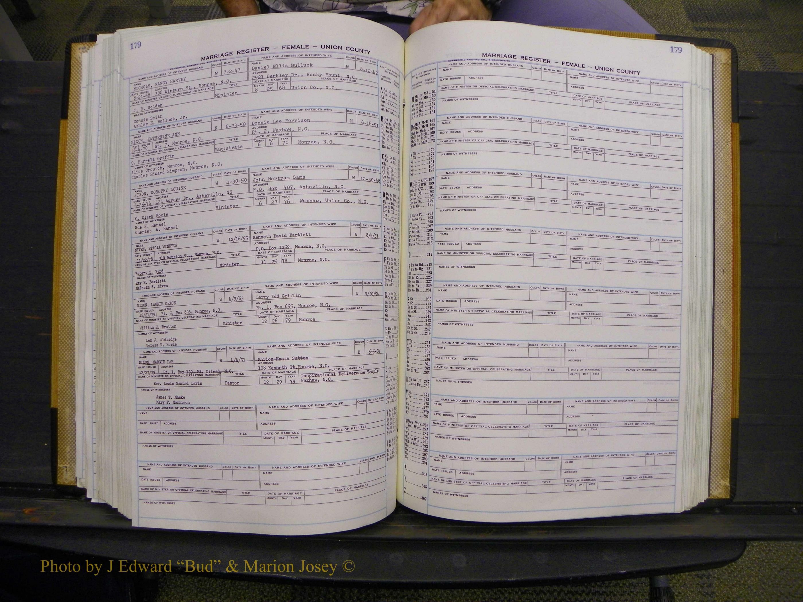 Union Co, NC Marriages Female Index, A-Z, 1966-1979 (213).JPG