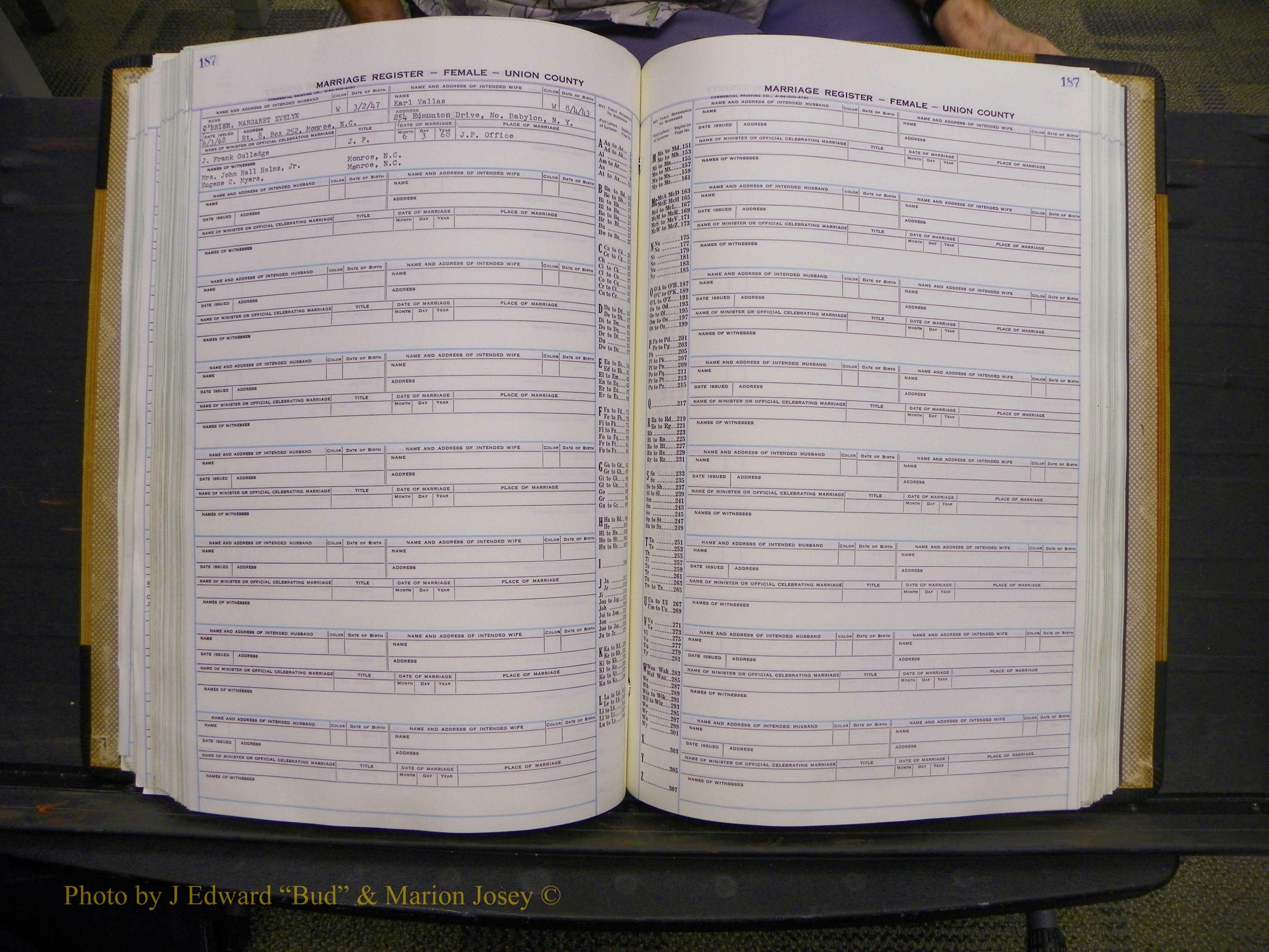 Union Co, NC Marriages Female Index, A-Z, 1966-1979 (215).JPG