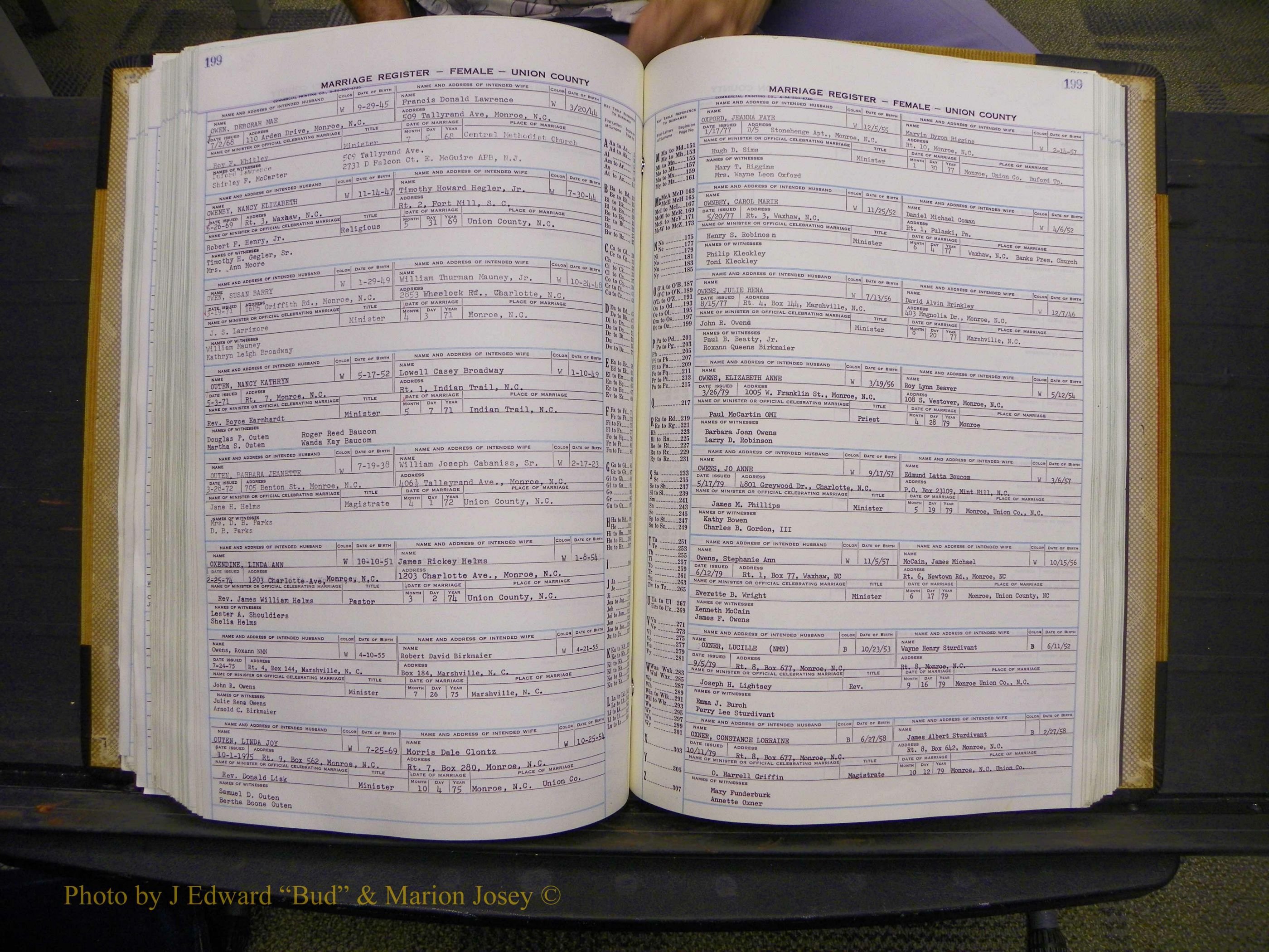 Union Co, NC Marriages Female Index, A-Z, 1966-1979 (220).JPG