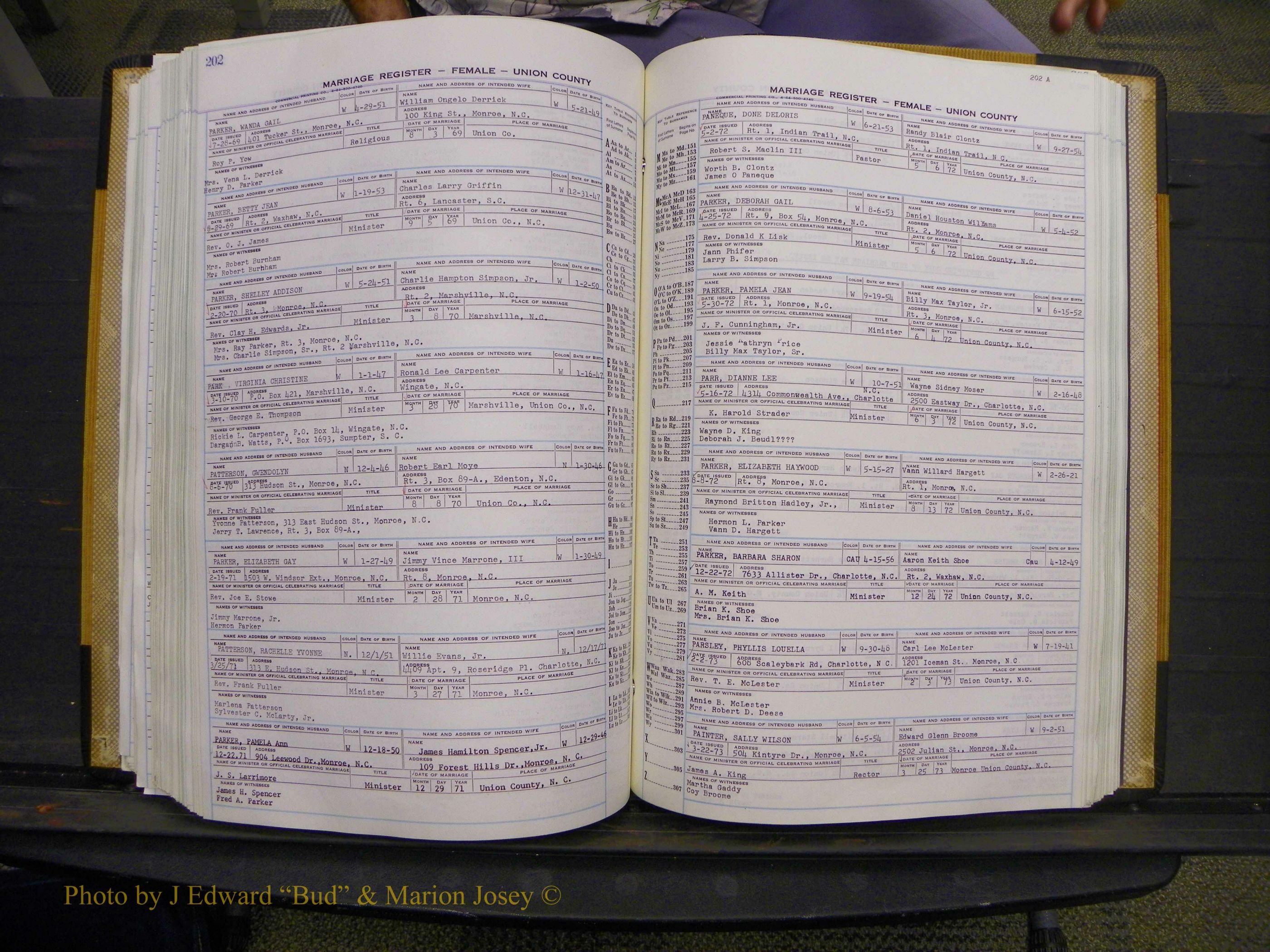 Union Co, NC Marriages Female Index, A-Z, 1966-1979 (222).JPG