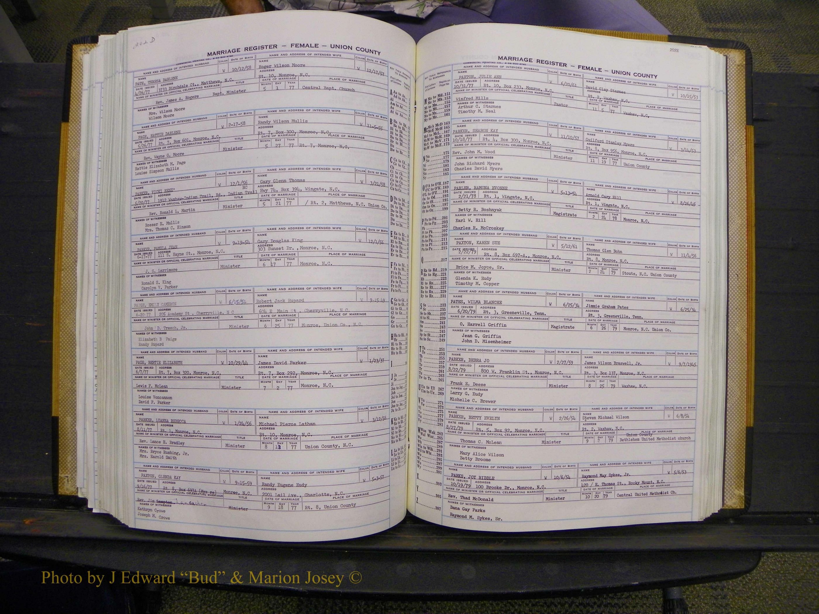 Union Co, NC Marriages Female Index, A-Z, 1966-1979 (223).JPG