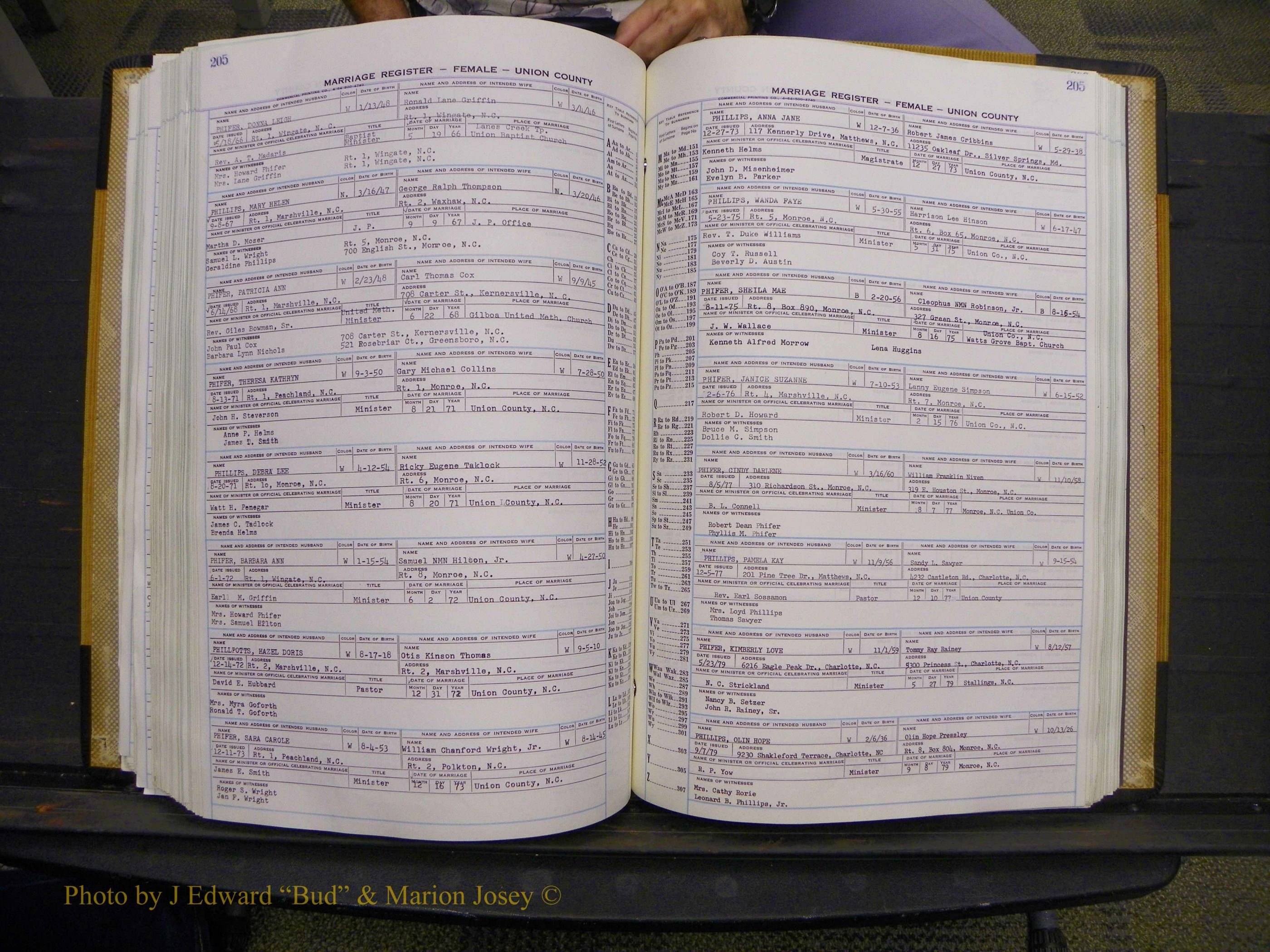 Union Co, NC Marriages Female Index, A-Z, 1966-1979 (226).JPG