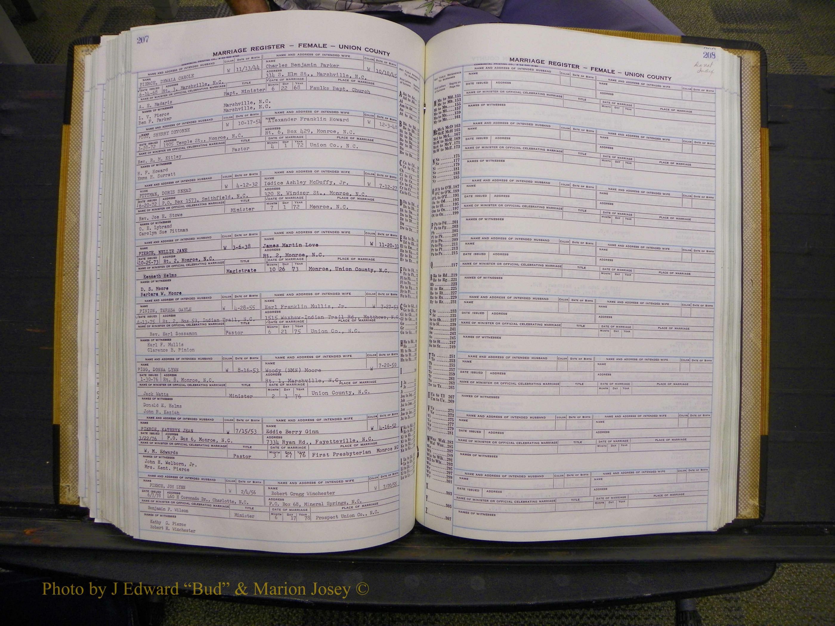 Union Co, NC Marriages Female Index, A-Z, 1966-1979 (227).JPG