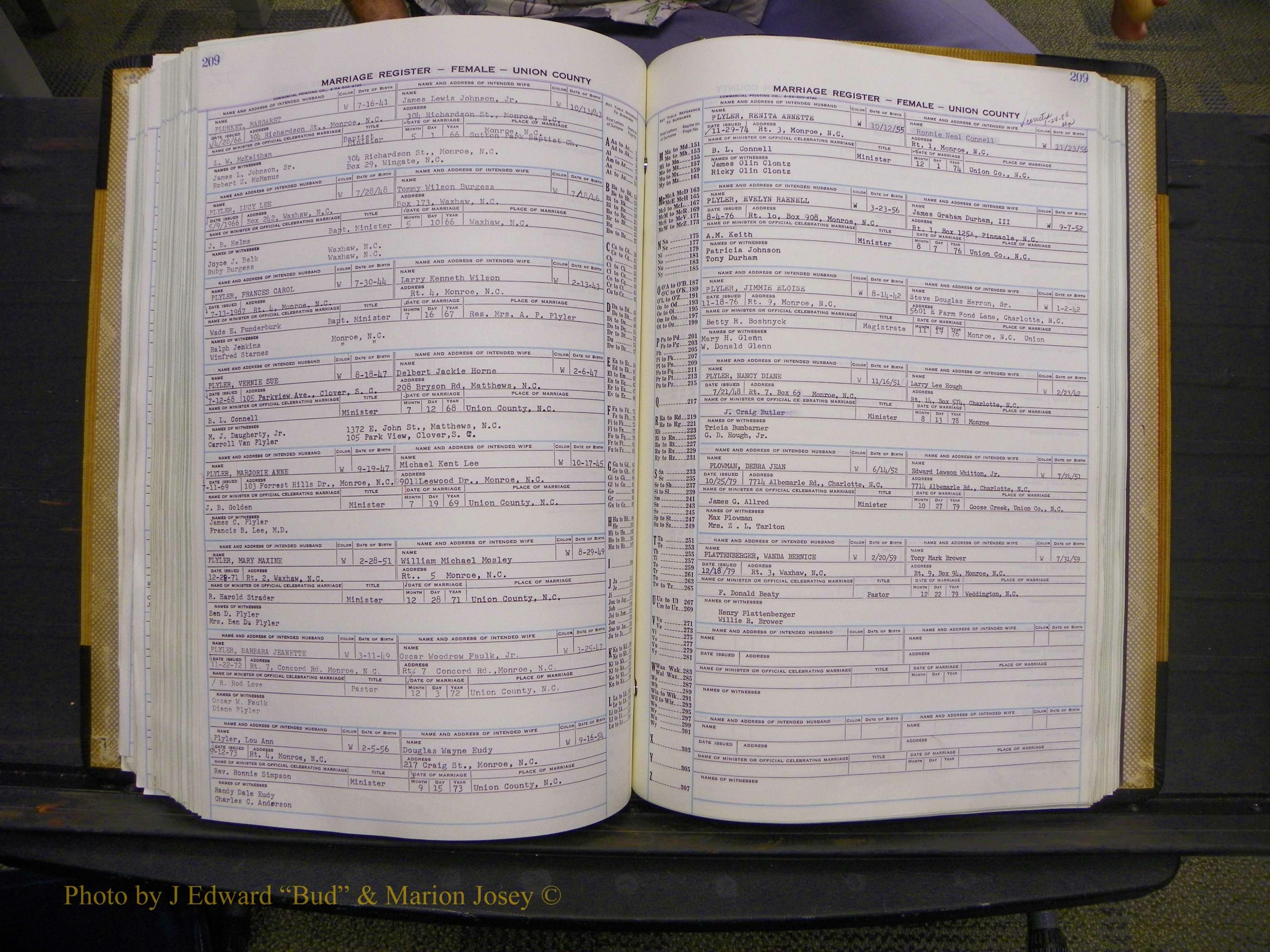 Union Co, NC Marriages Female Index, A-Z, 1966-1979 (228).JPG