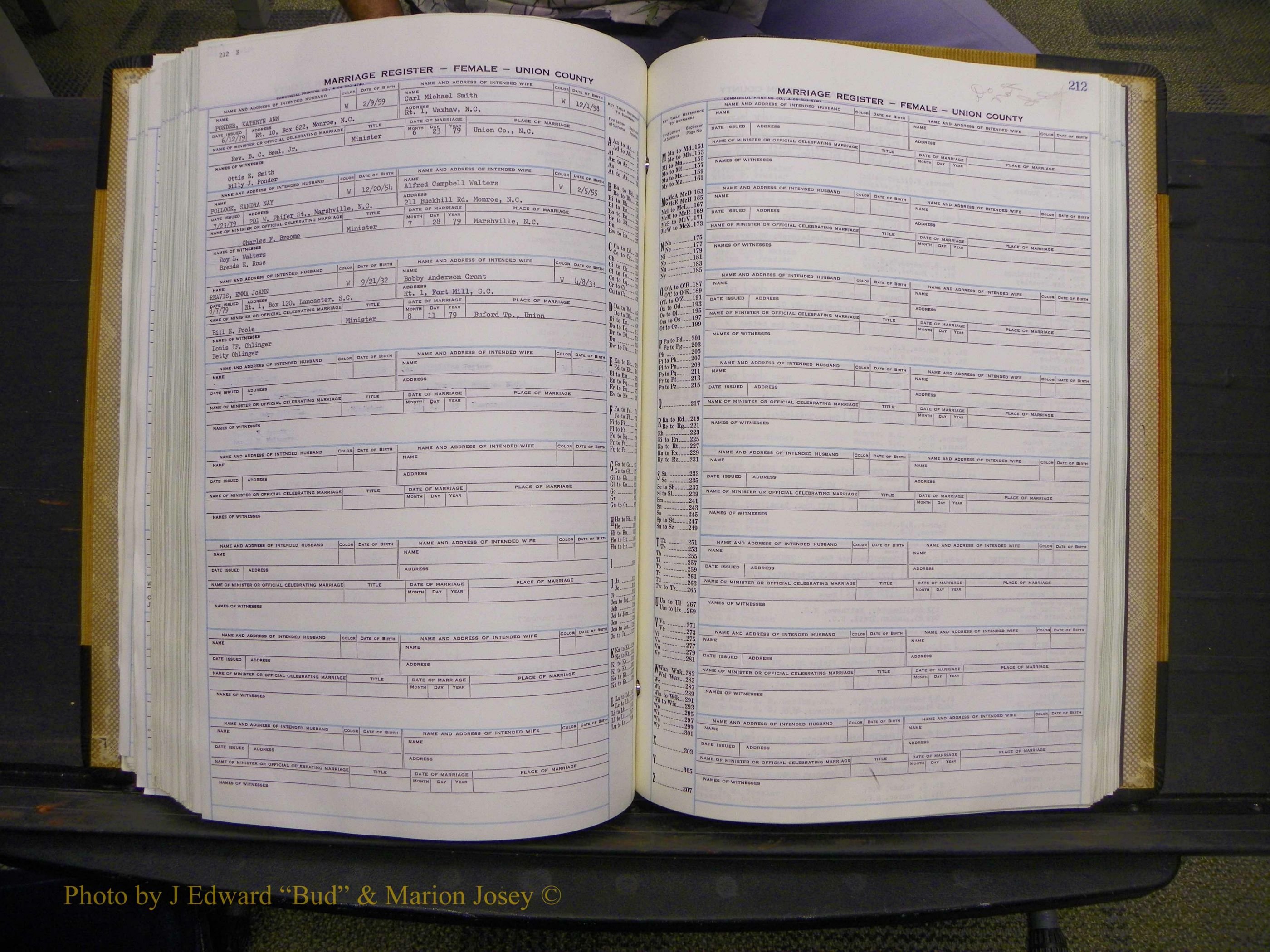 Union Co, NC Marriages Female Index, A-Z, 1966-1979 (231).JPG