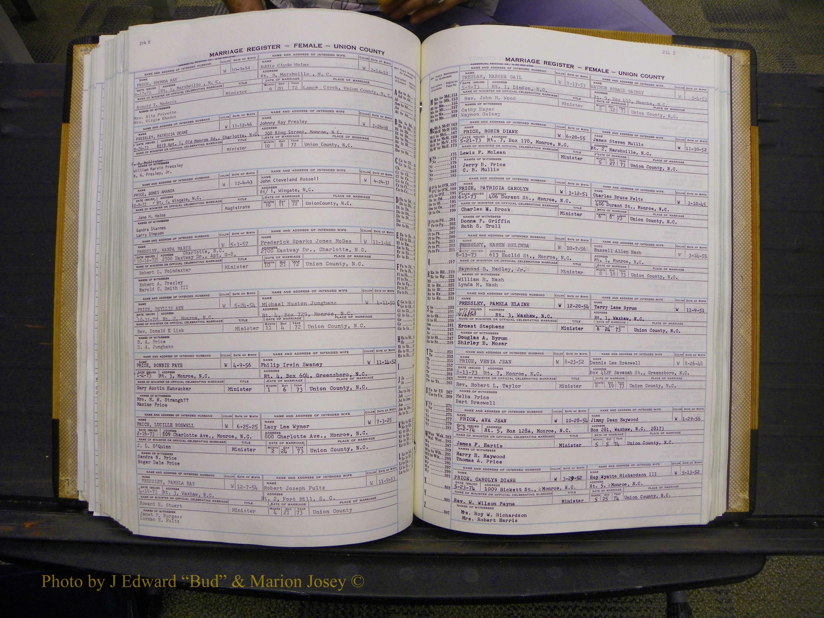 Union Co, NC Marriages Female Index, A-Z, 1966-1979 (234).JPG