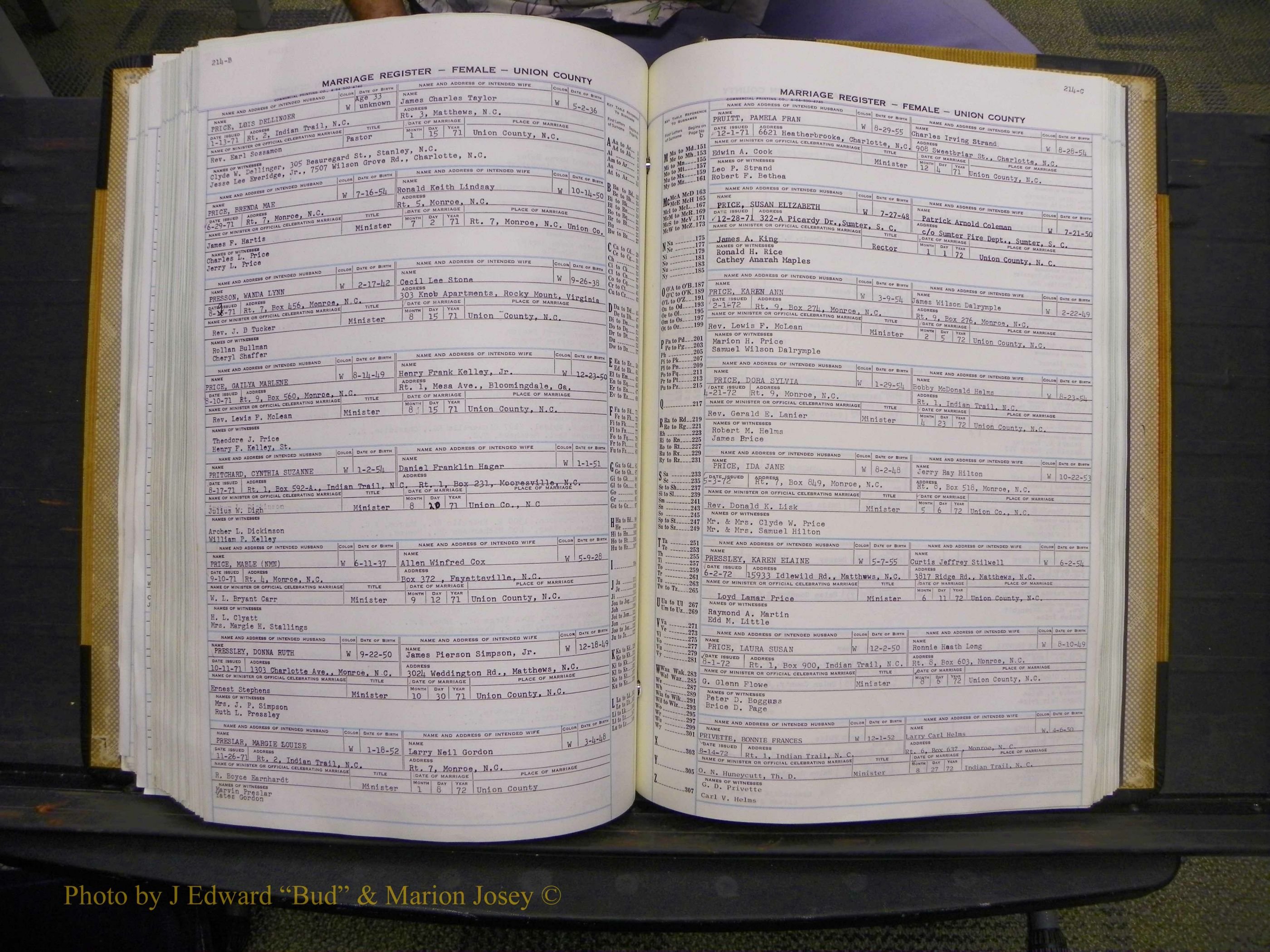 Union Co, NC Marriages Female Index, A-Z, 1966-1979 (235).JPG