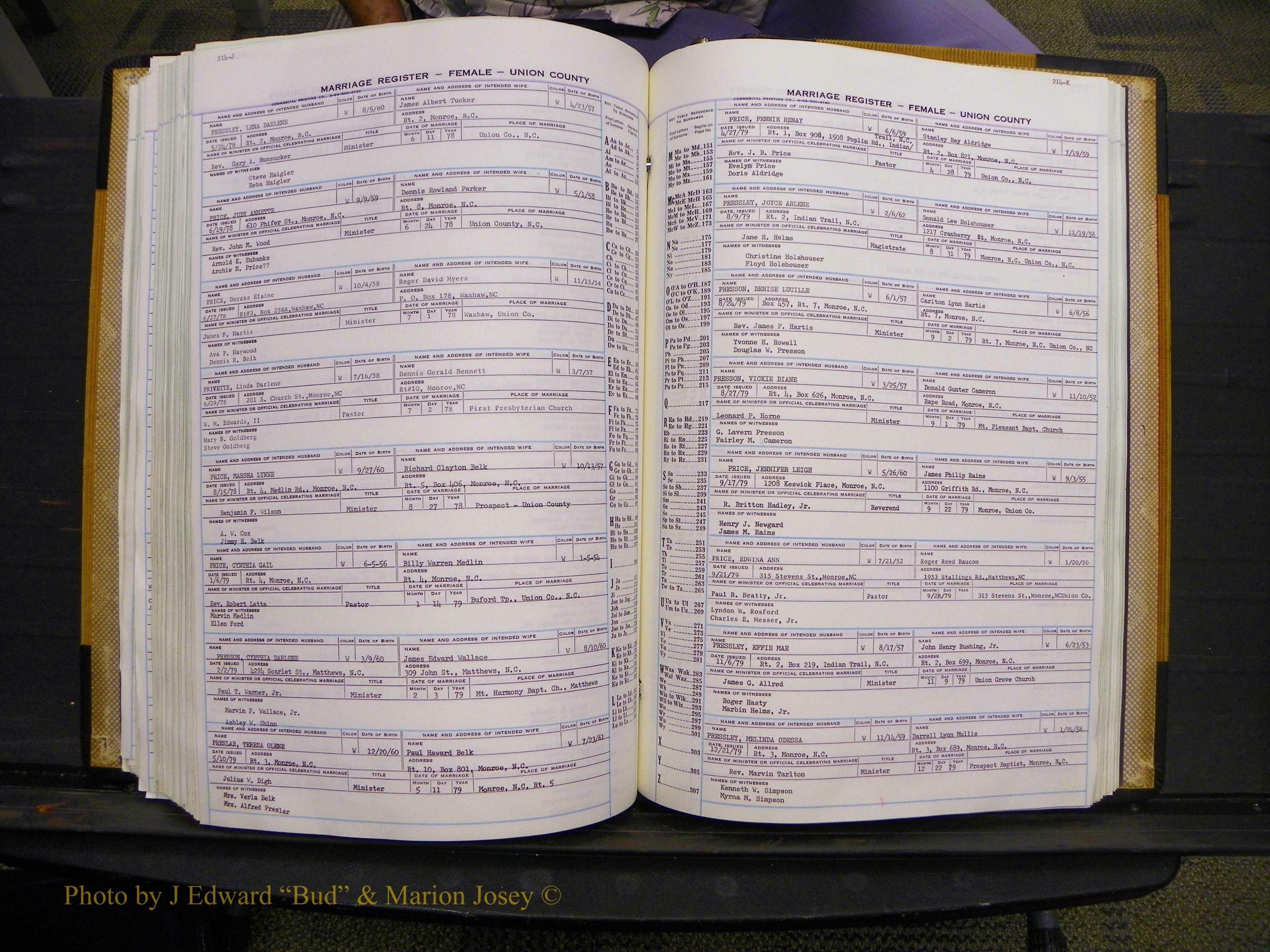 Union Co, NC Marriages Female Index, A-Z, 1966-1979 (238).JPG