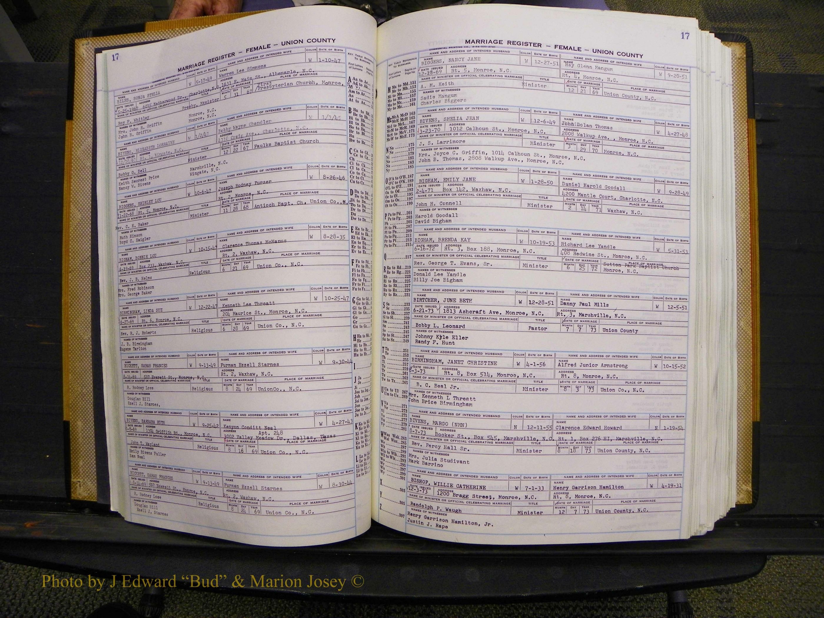 Union Co, NC Marriages Female Index, A-Z, 1966-1979 (24).JPG