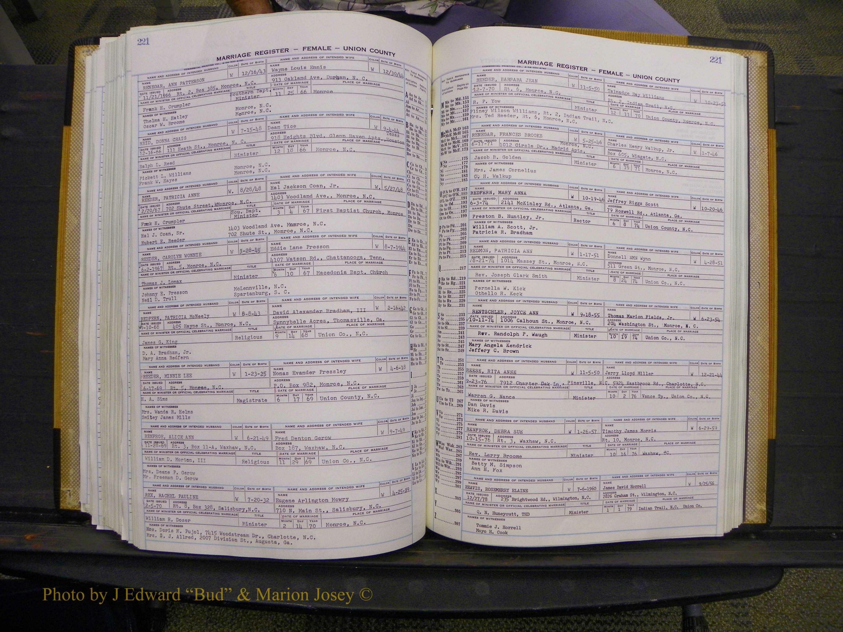 Union Co, NC Marriages Female Index, A-Z, 1966-1979 (245).JPG