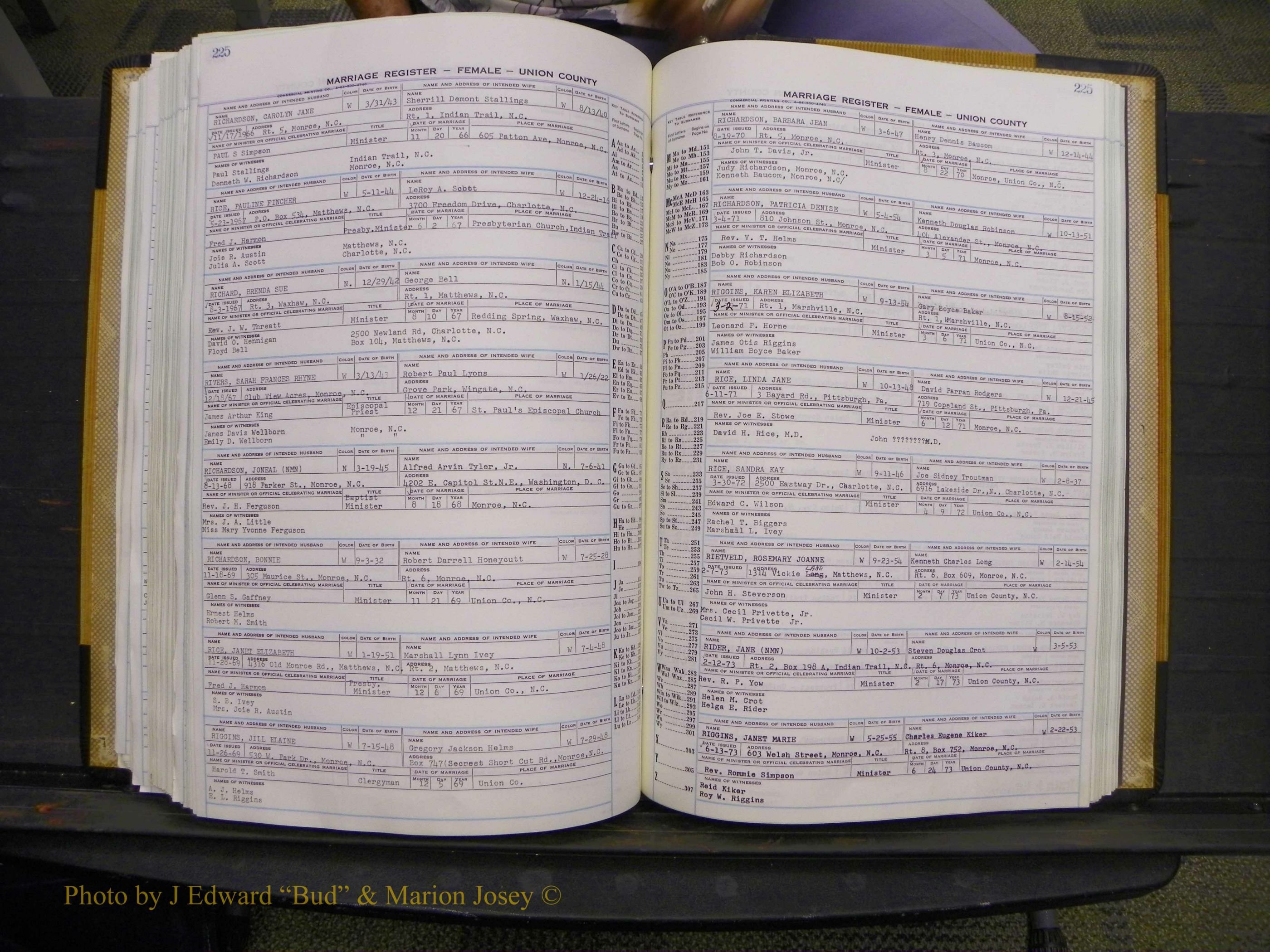 Union Co, NC Marriages Female Index, A-Z, 1966-1979 (248).JPG