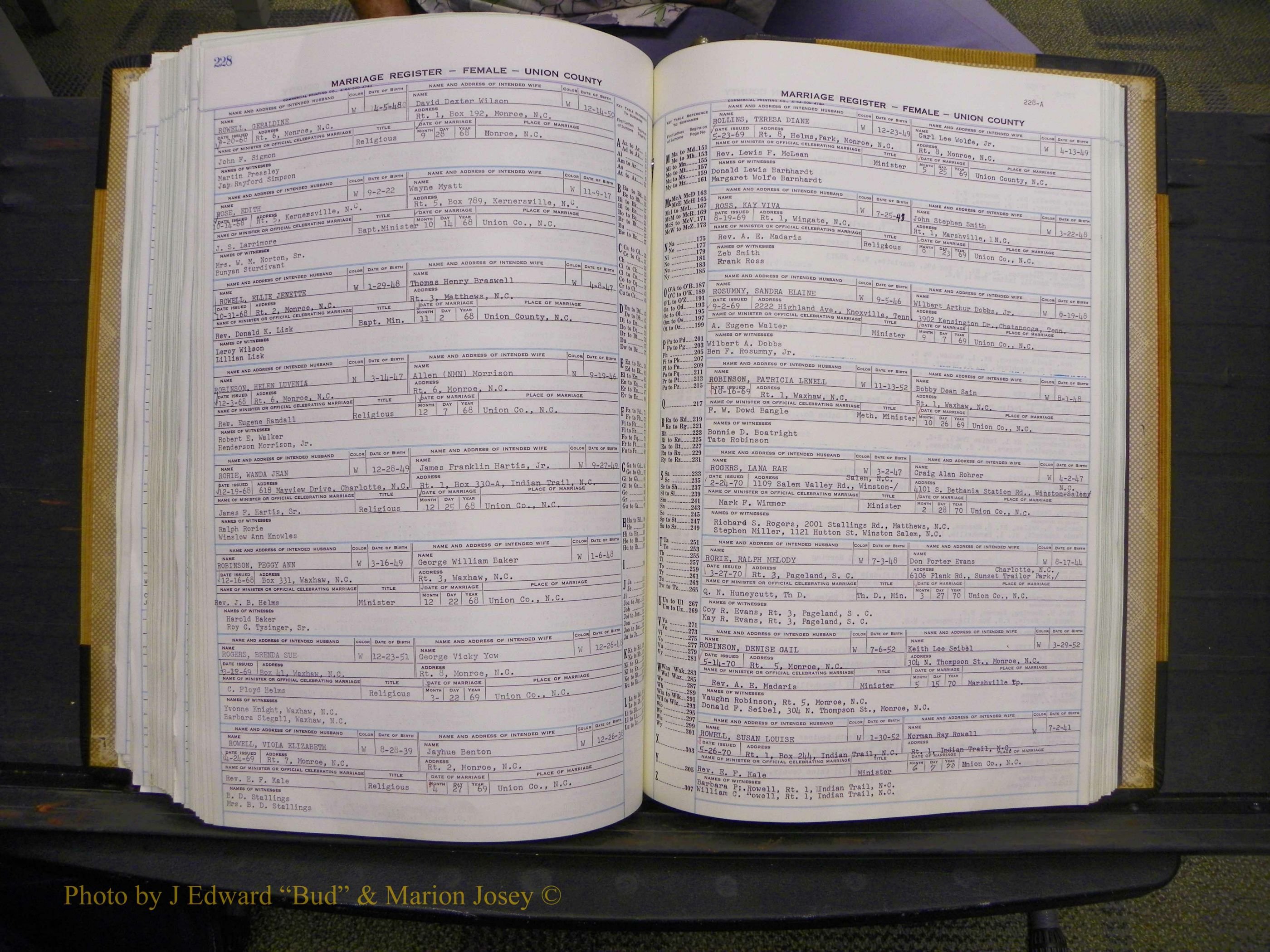 Union Co, NC Marriages Female Index, A-Z, 1966-1979 (252).JPG