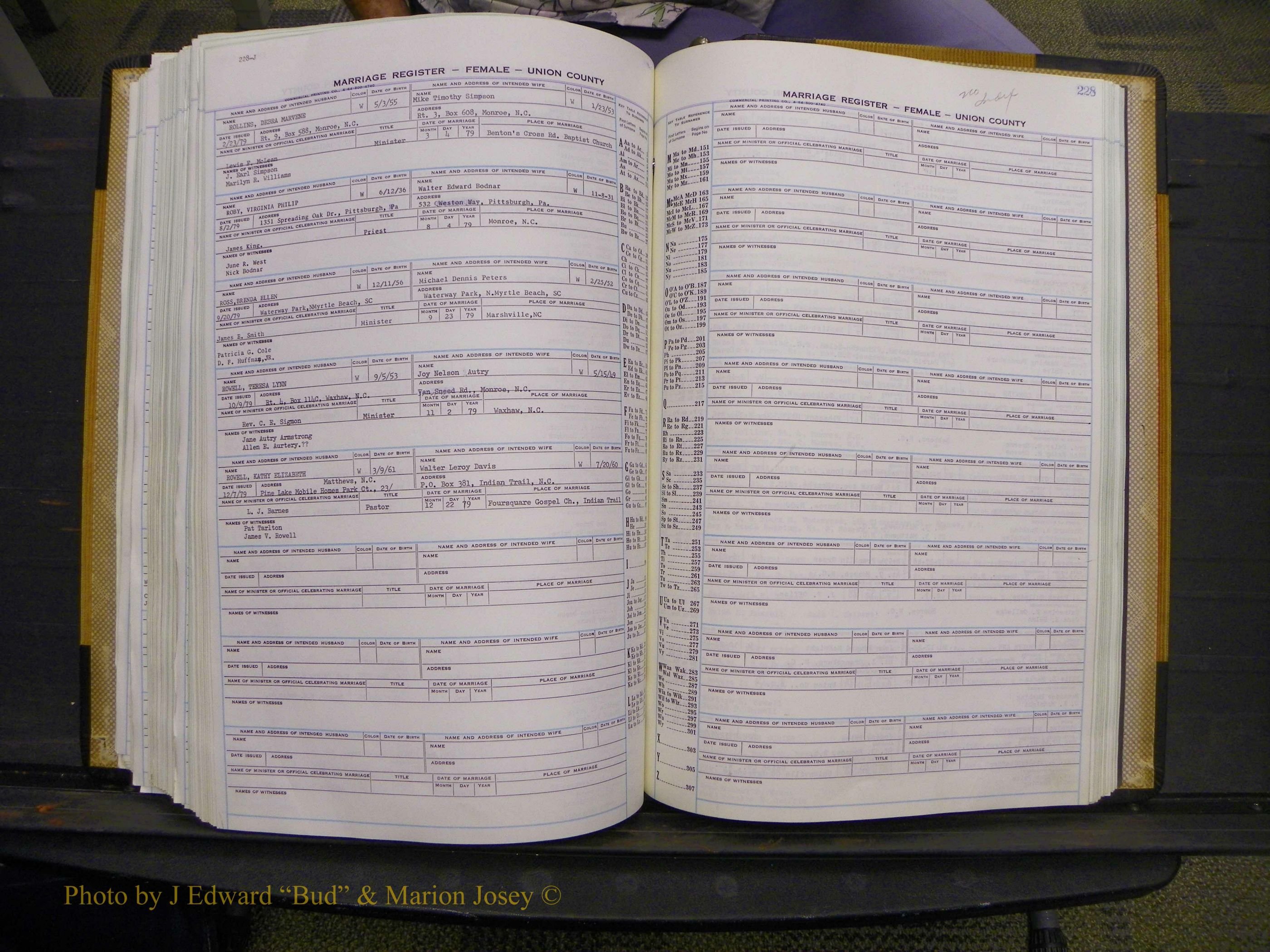 Union Co, NC Marriages Female Index, A-Z, 1966-1979 (257).JPG